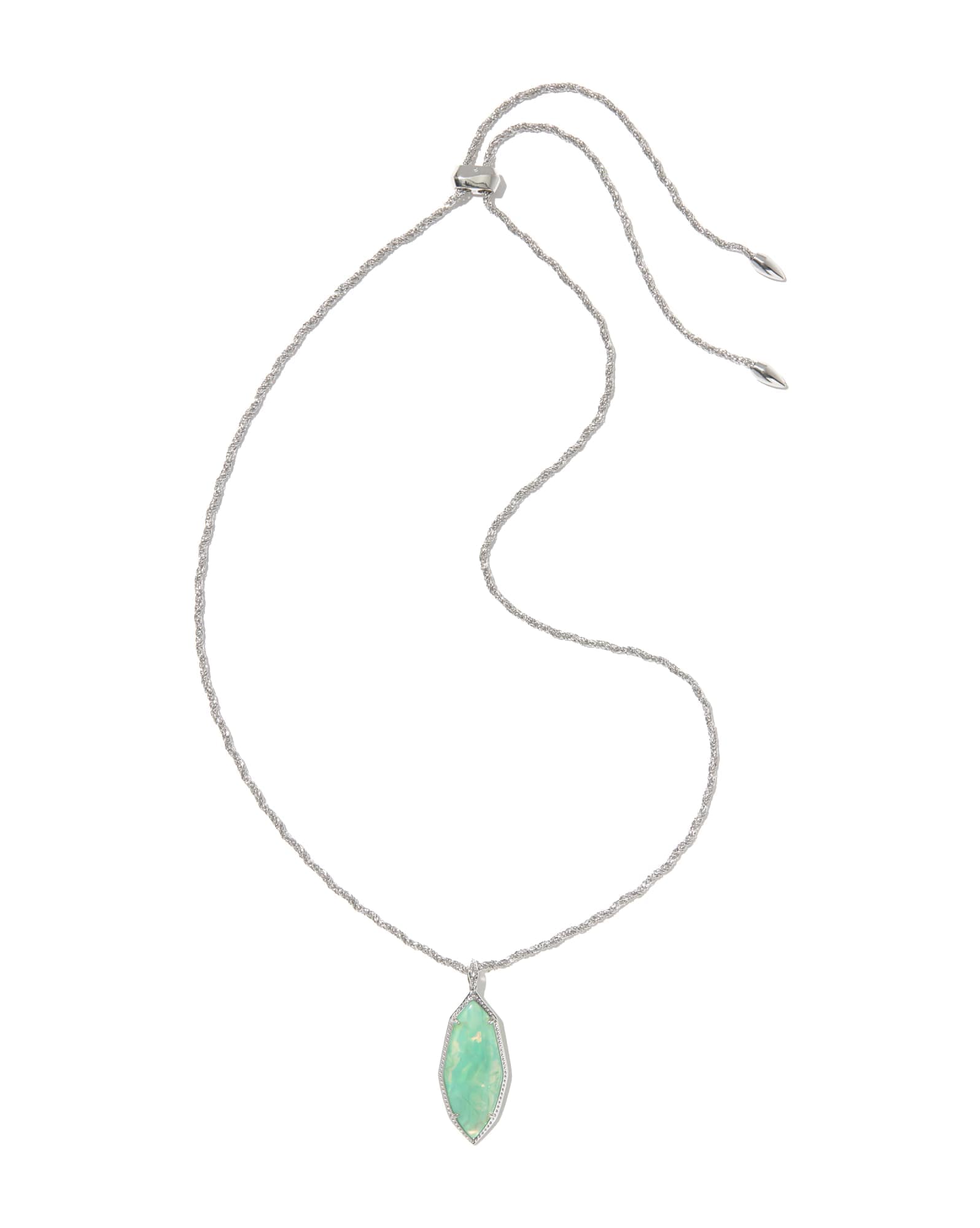 Ophelia Silver Large Long Pendant Necklace