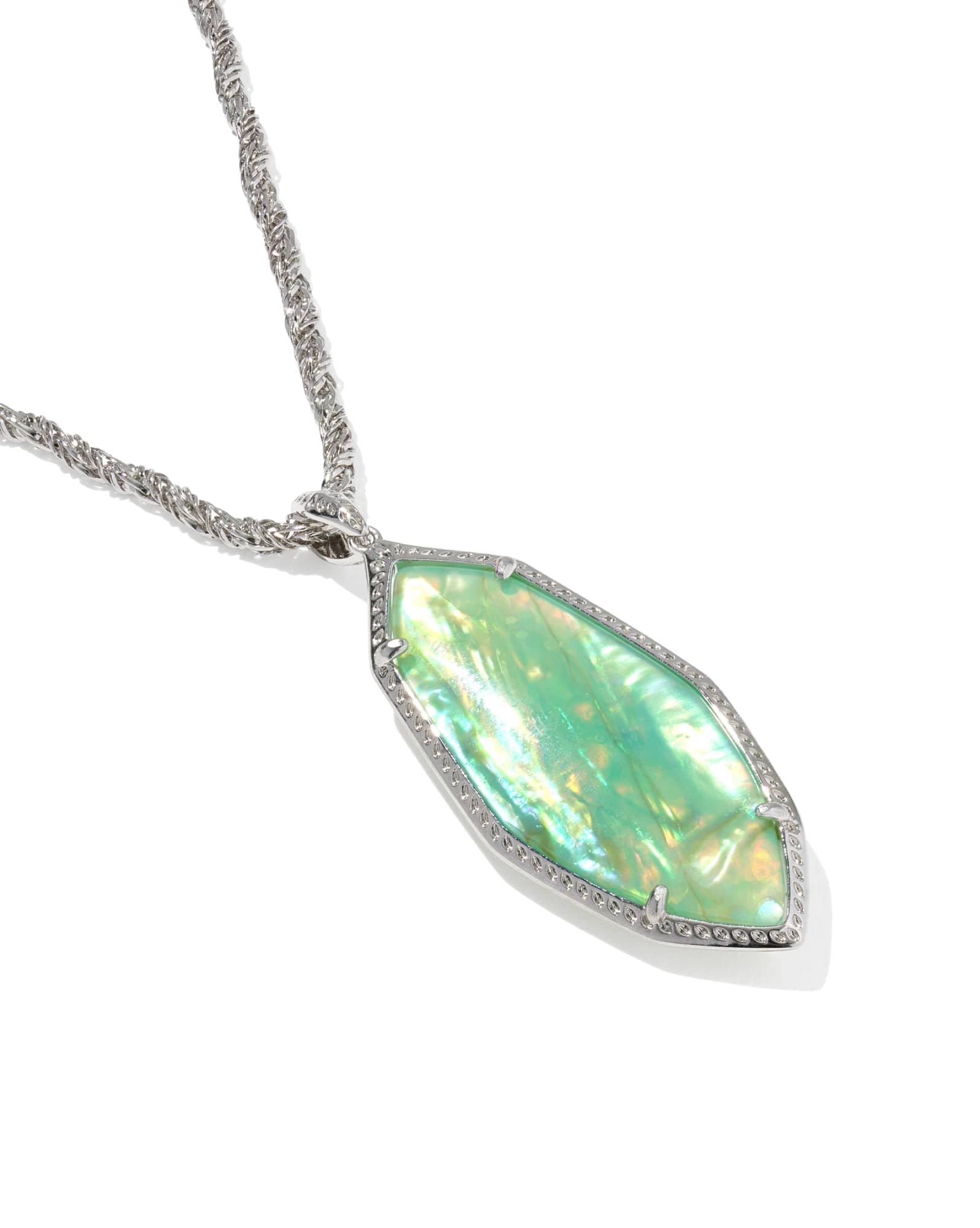 Ophelia Silver Large Long Pendant Necklace
