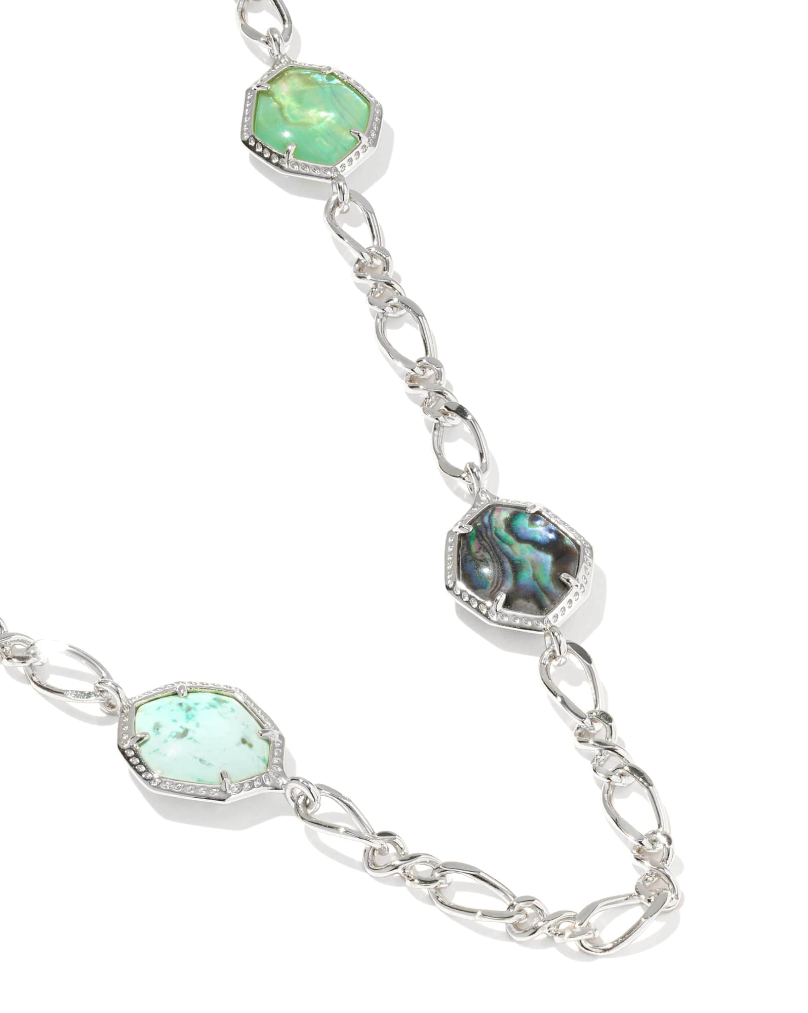 Ophelia Silver Long Strand Necklace