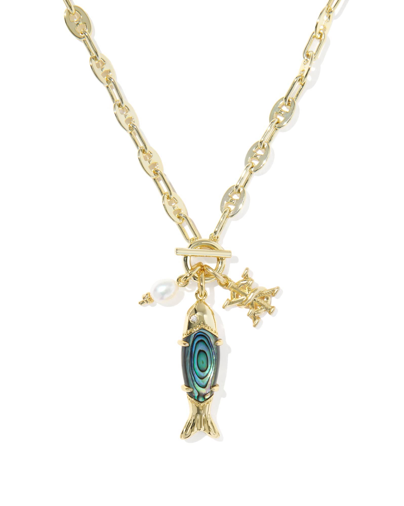 Parker Fish Gold Long Charm Necklace