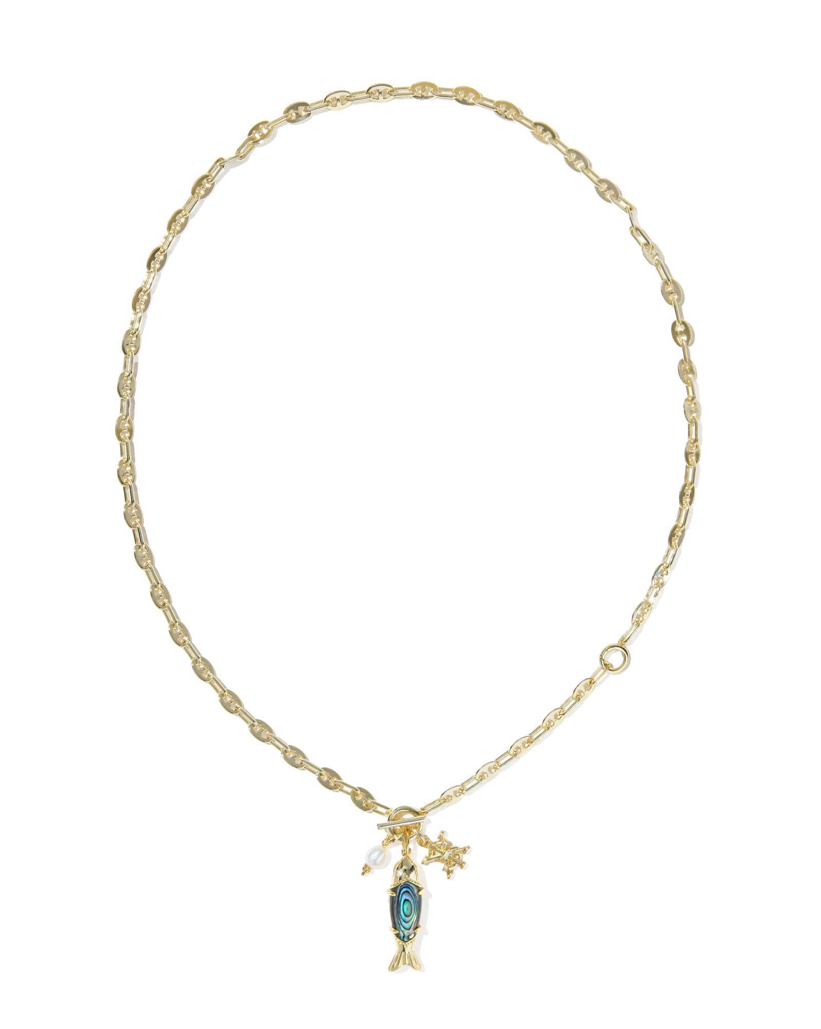Parker Fish Gold Long Charm Necklace