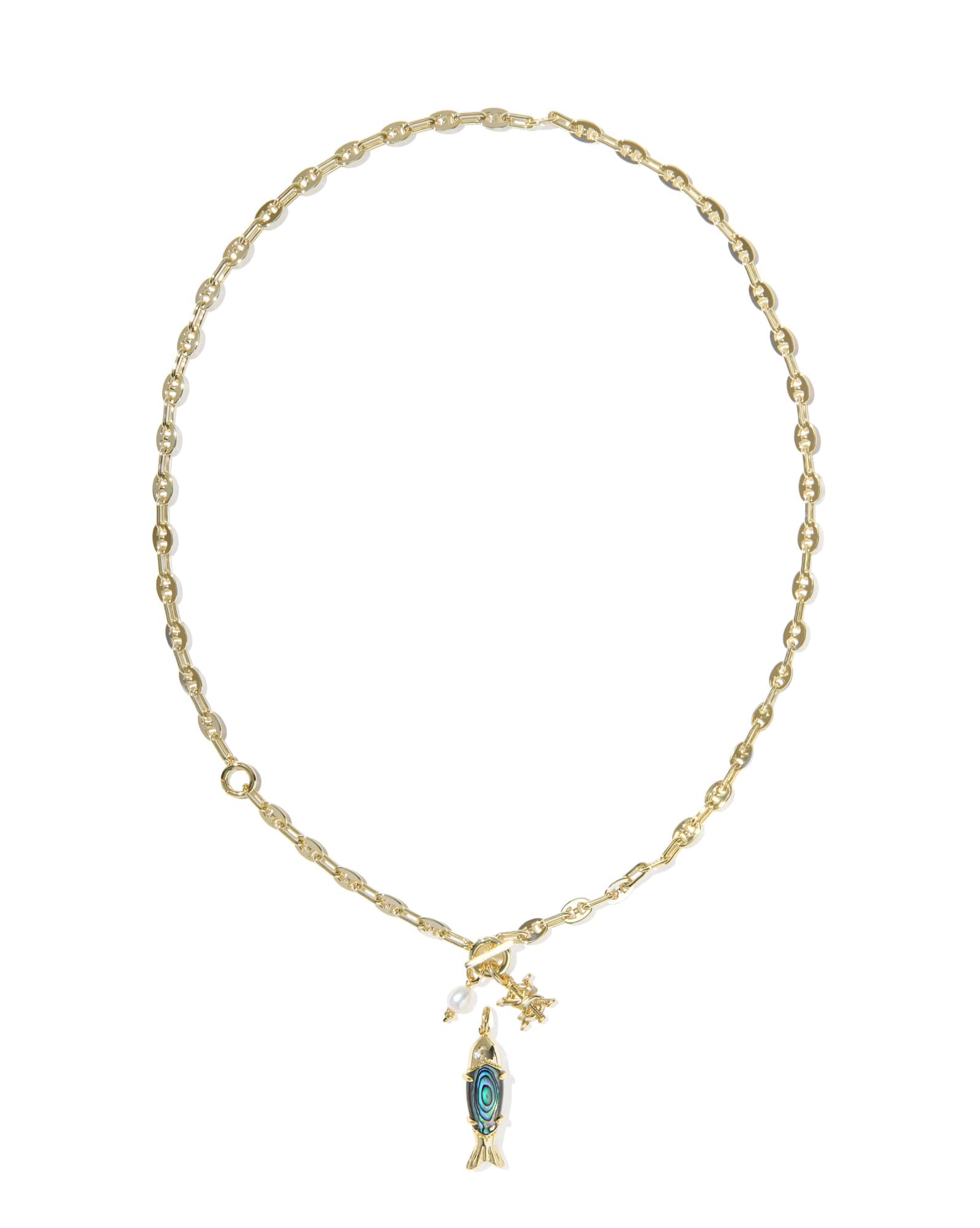 Parker Fish Gold Long Charm Necklace