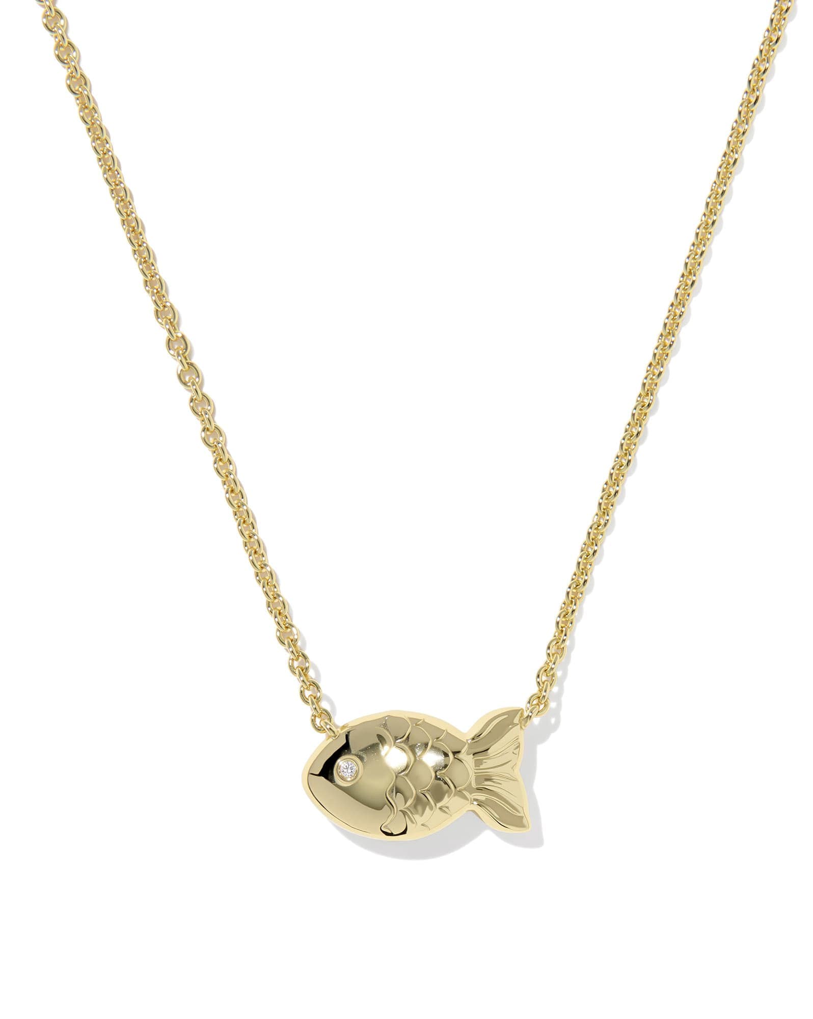 Parker Fish Gold Short Pendant Necklace