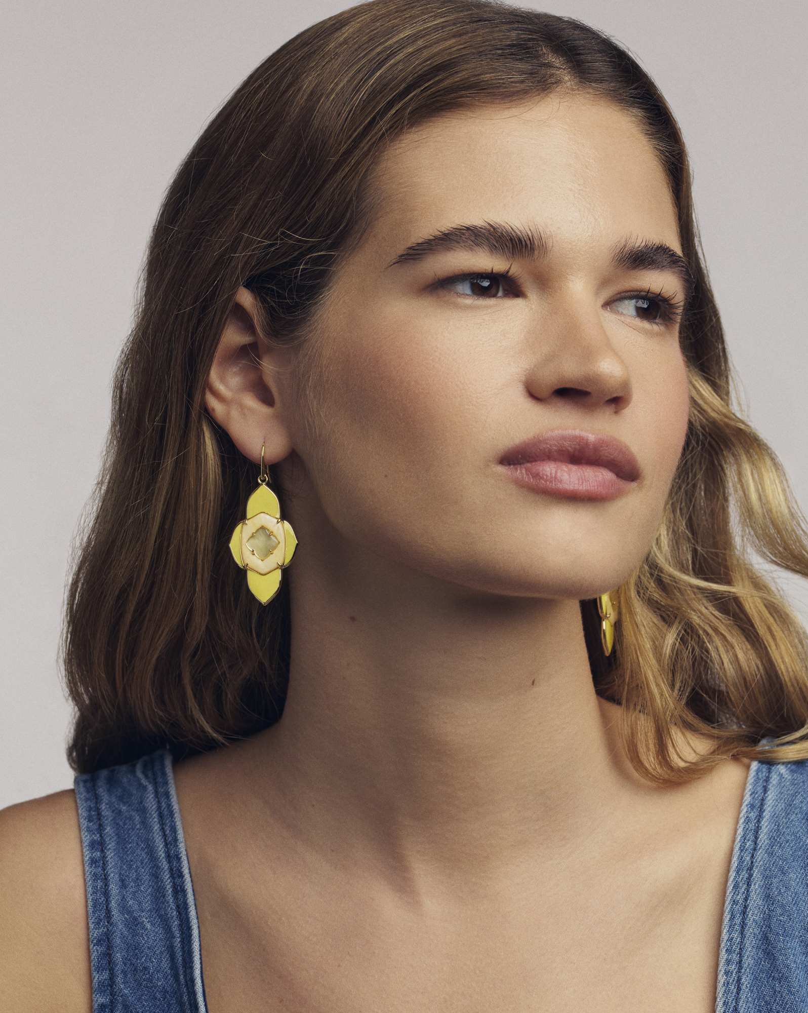 Abbie Medallion Gold Drop Earrings