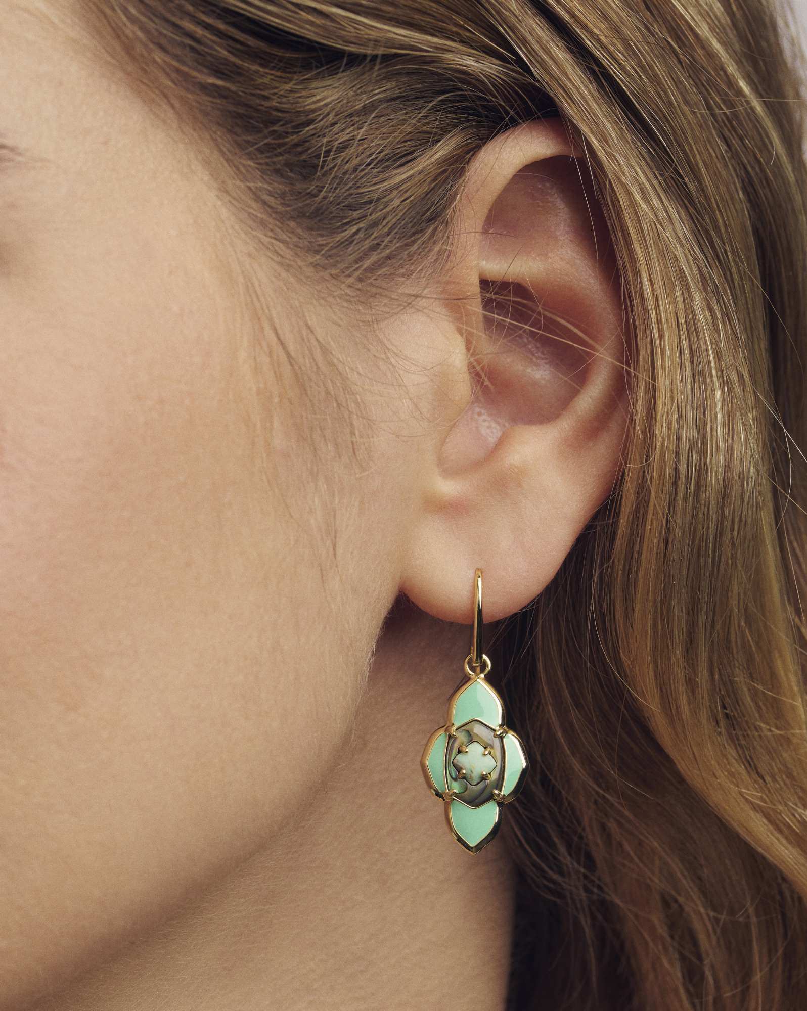 Abbie Medallion Gold Small Drop Earrings