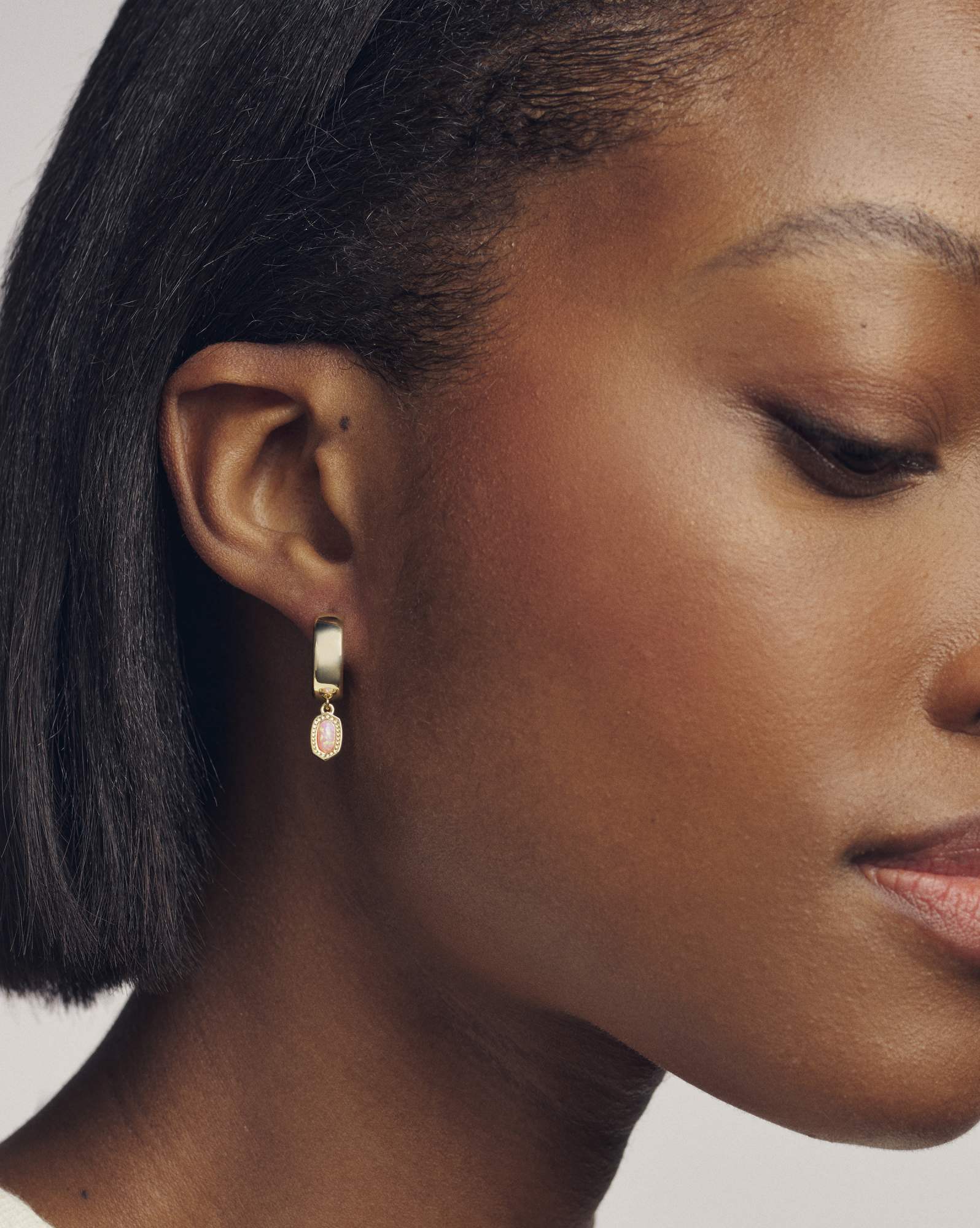 Mini Ellie Gold Wide Huggie Earrings