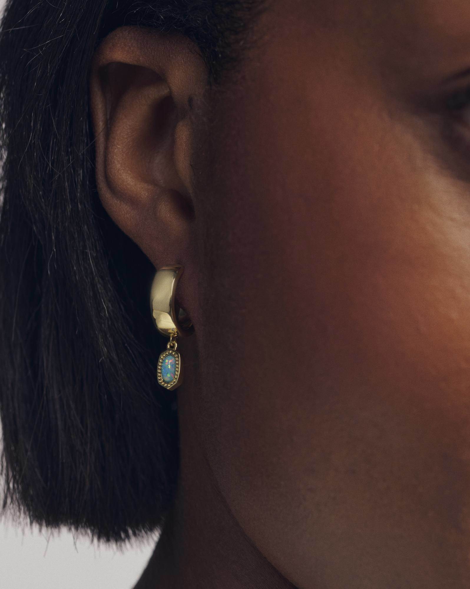 Mini Ellie Gold Wide Huggie Earrings