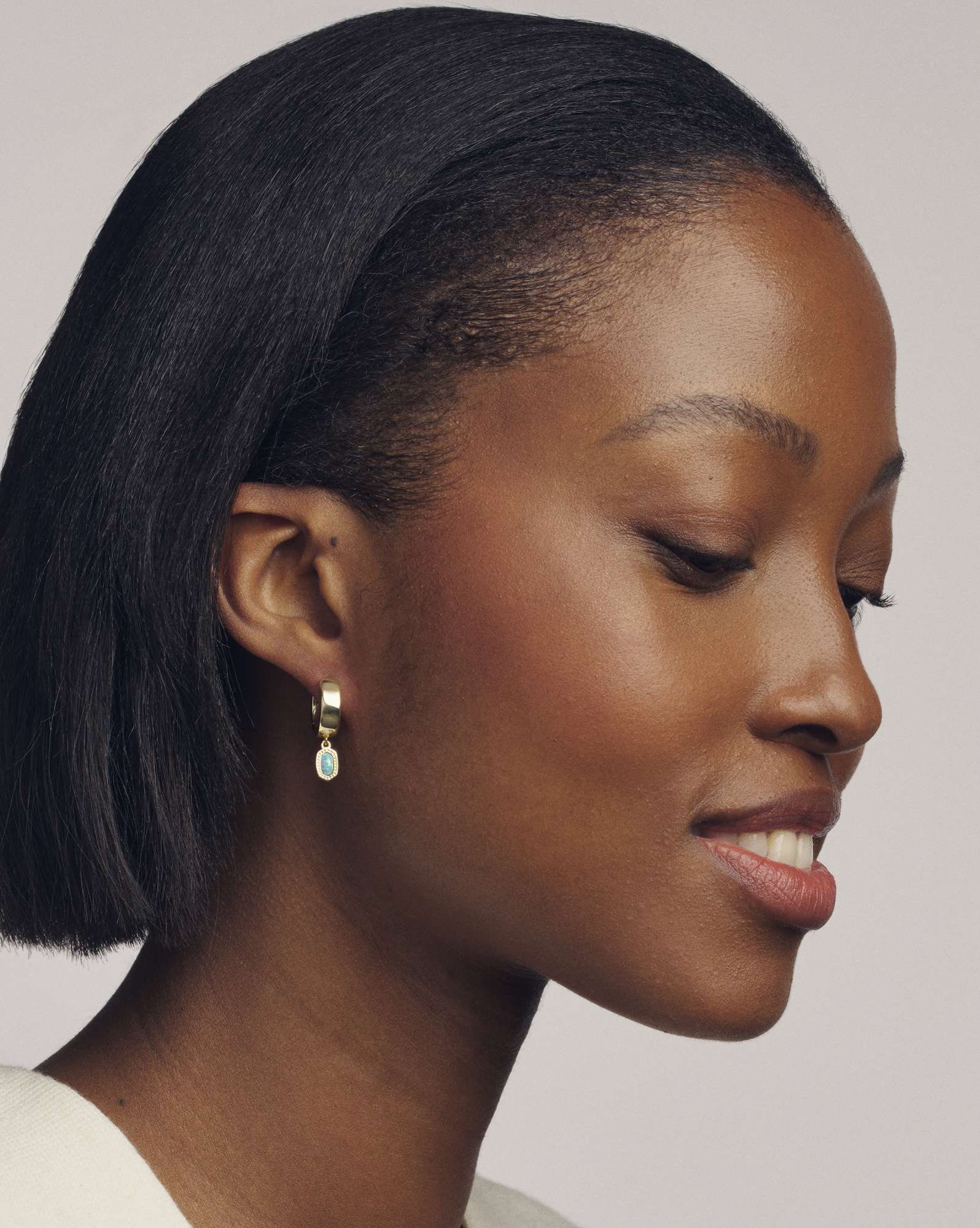 Mini Ellie Gold Wide Huggie Earrings