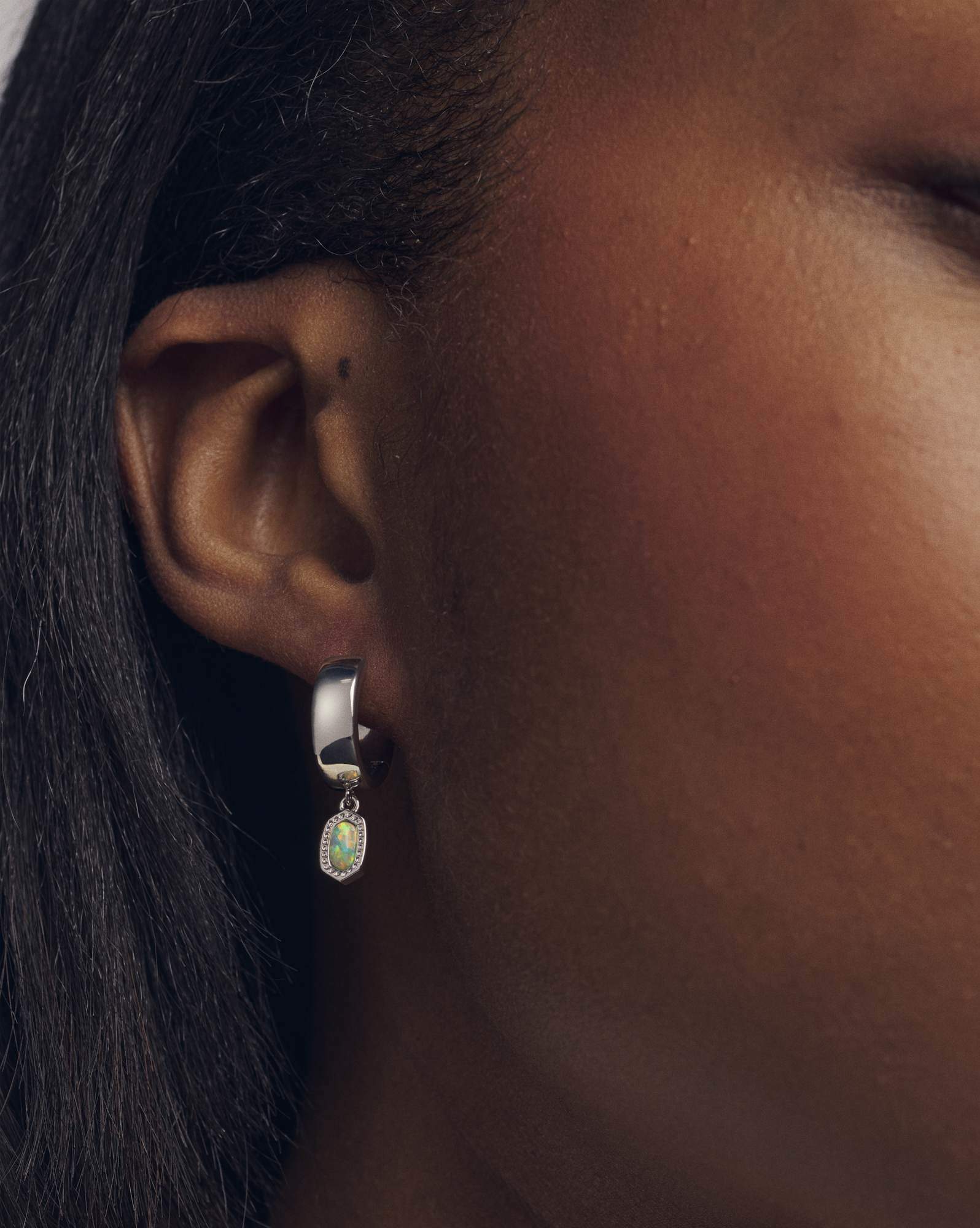 Mini Ellie Silver Wide Huggie Earrings