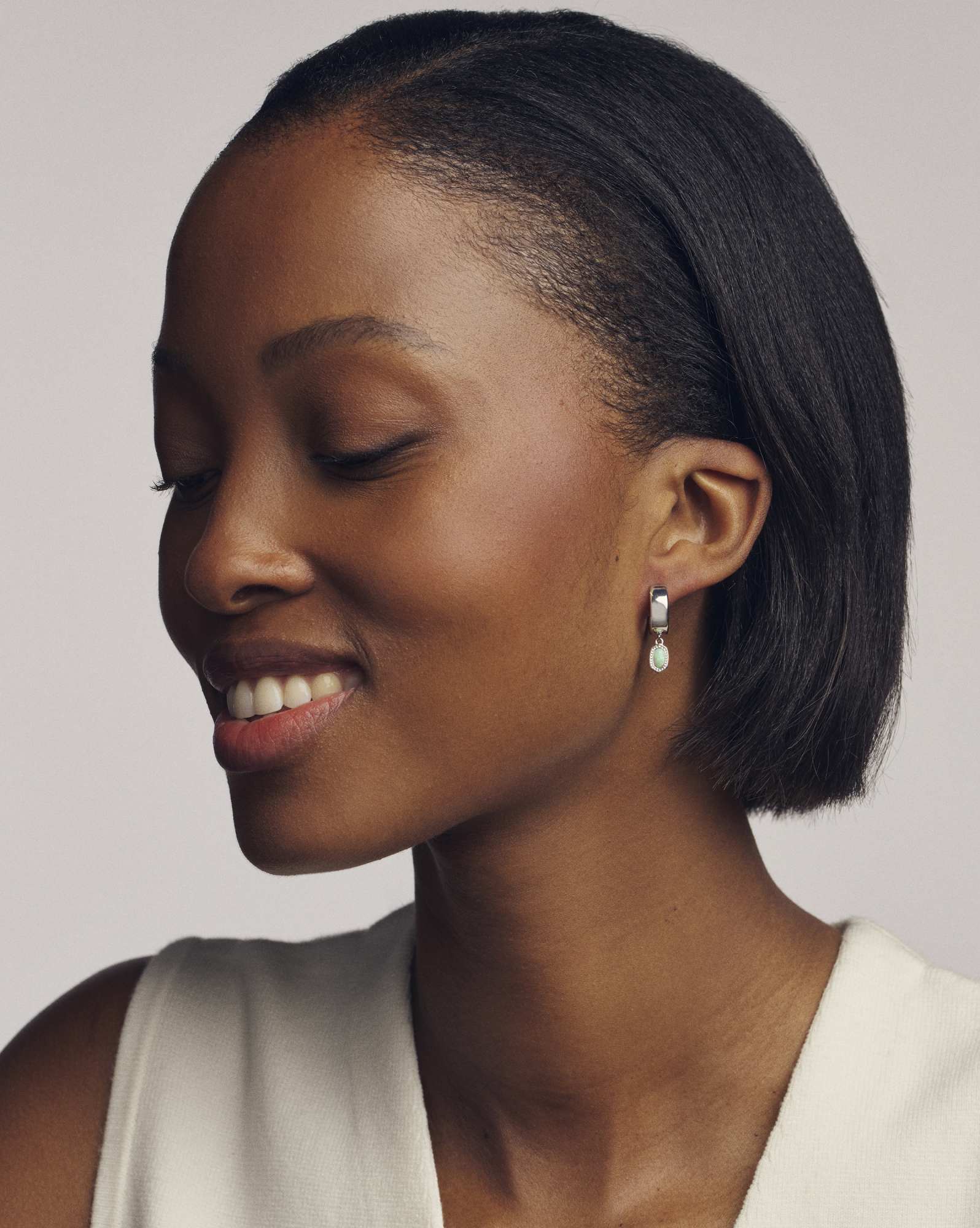 Mini Ellie Silver Wide Huggie Earrings