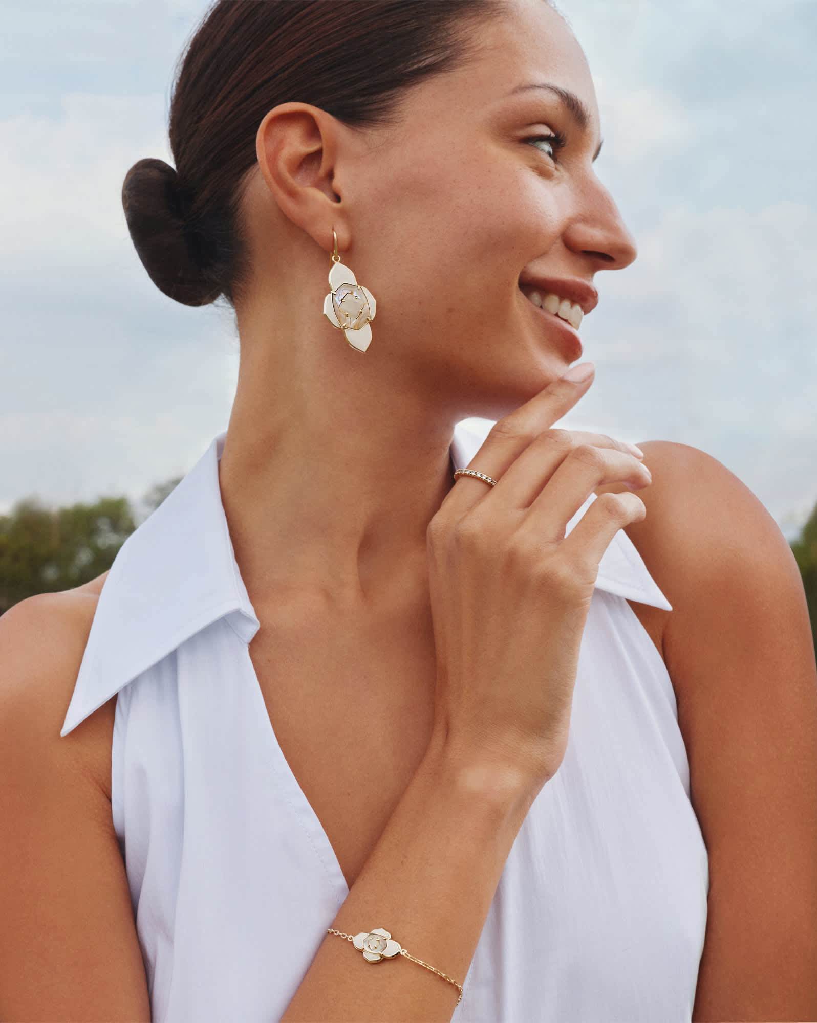 Abbie Medallion Gold Drop Earrings