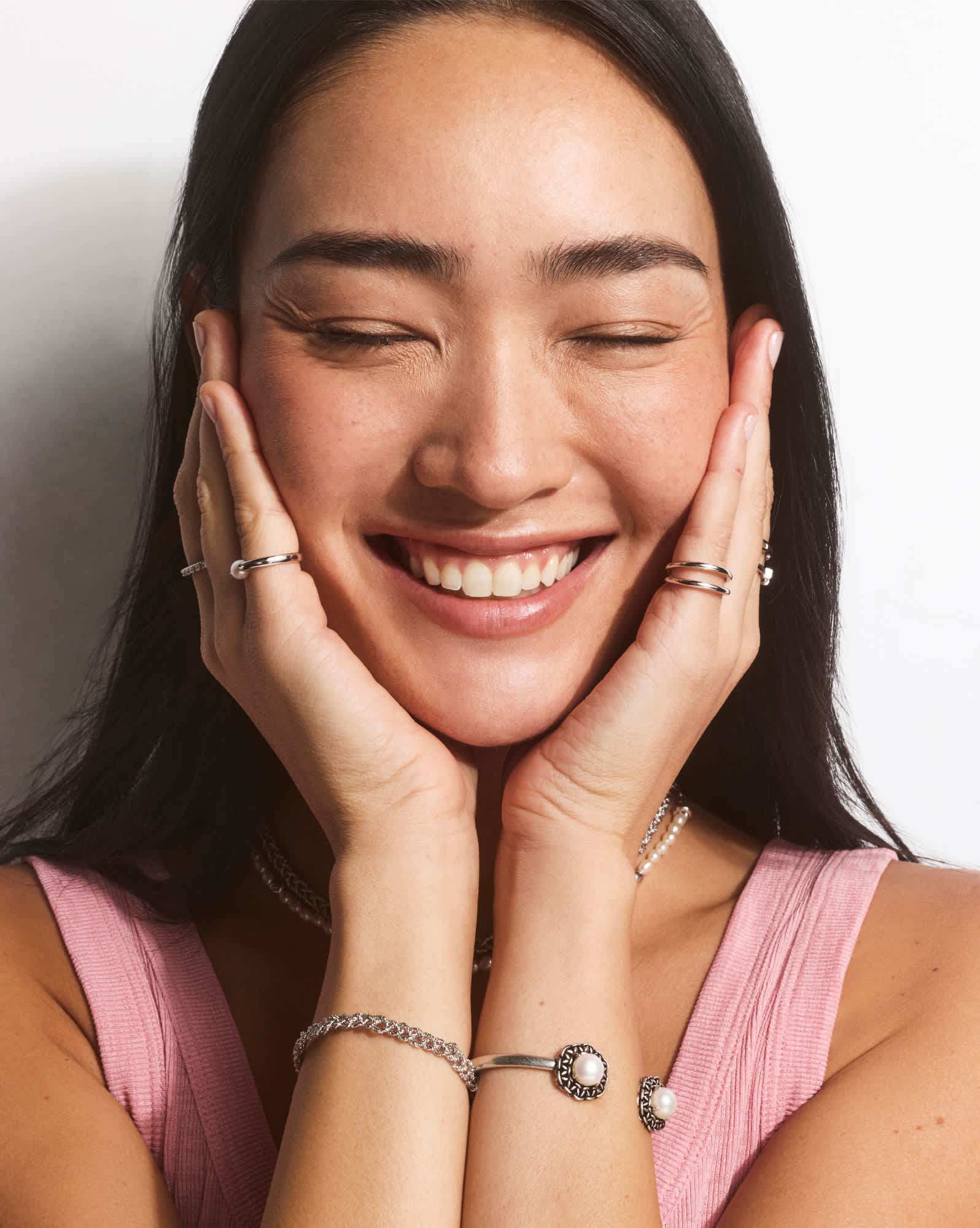 Gabriella Vintage Silver Pearl Cuff Bracelet
