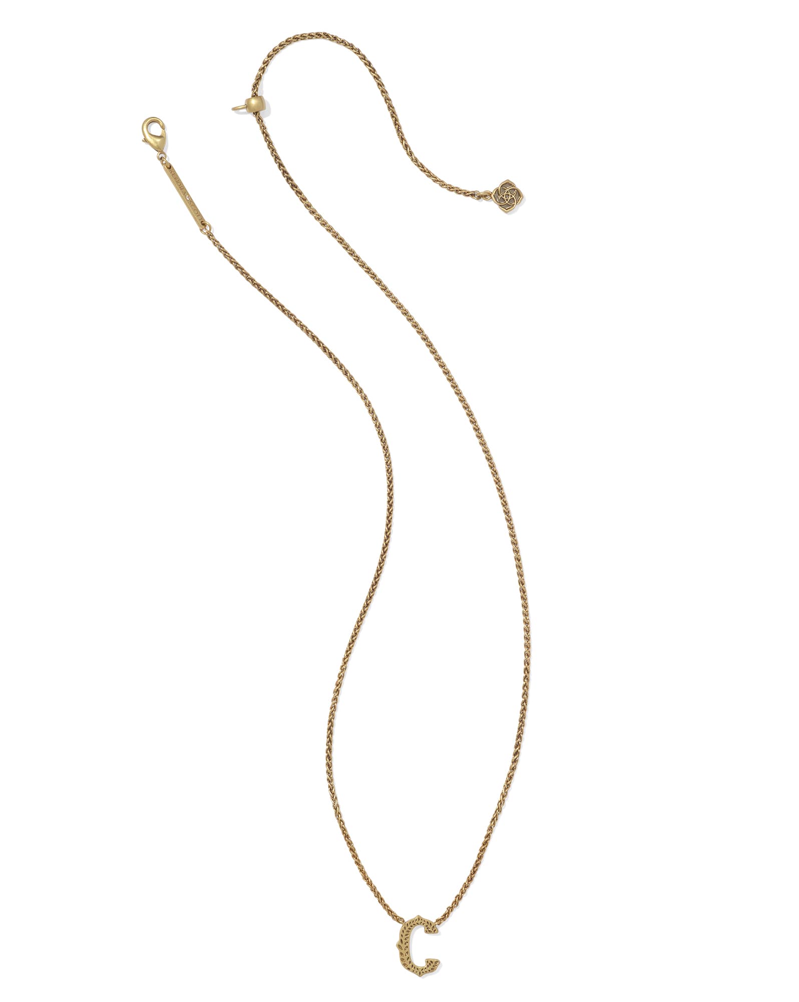 Beau Letter C Pendant Necklace in Vintage Gold