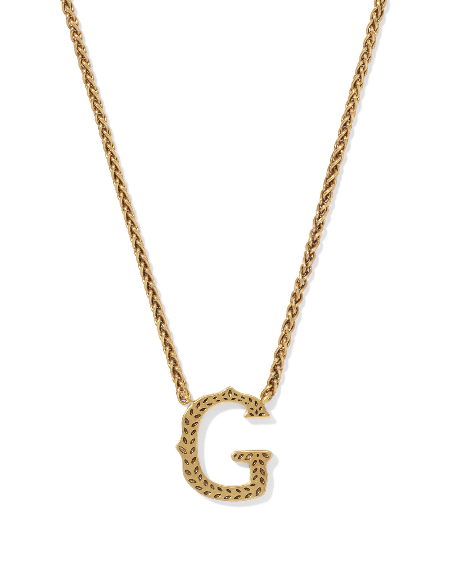 Beau Letter G Pendant Necklace in Vintage Gold