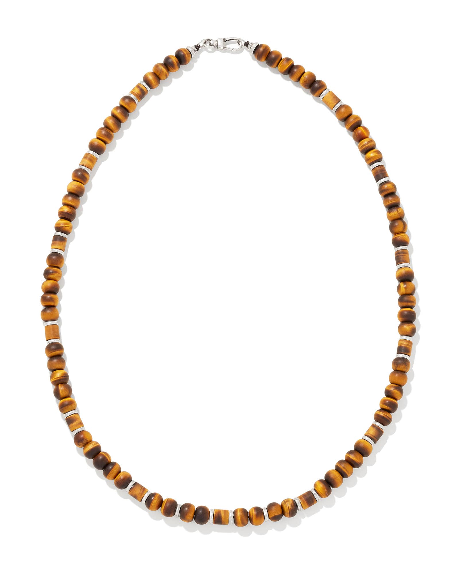 Conrad Oxidized Sterling Silver Long Strand Necklace in Brown Tiger's Eye