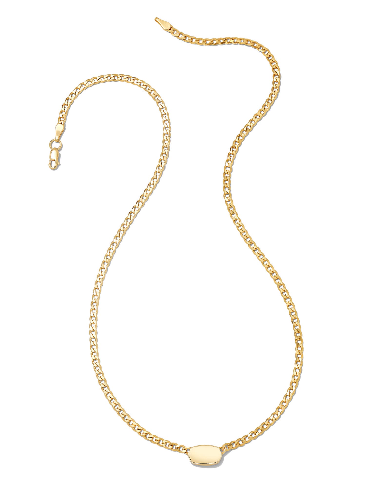Fern Metal Curb Chain Necklace in 18k Gold Vermeil
