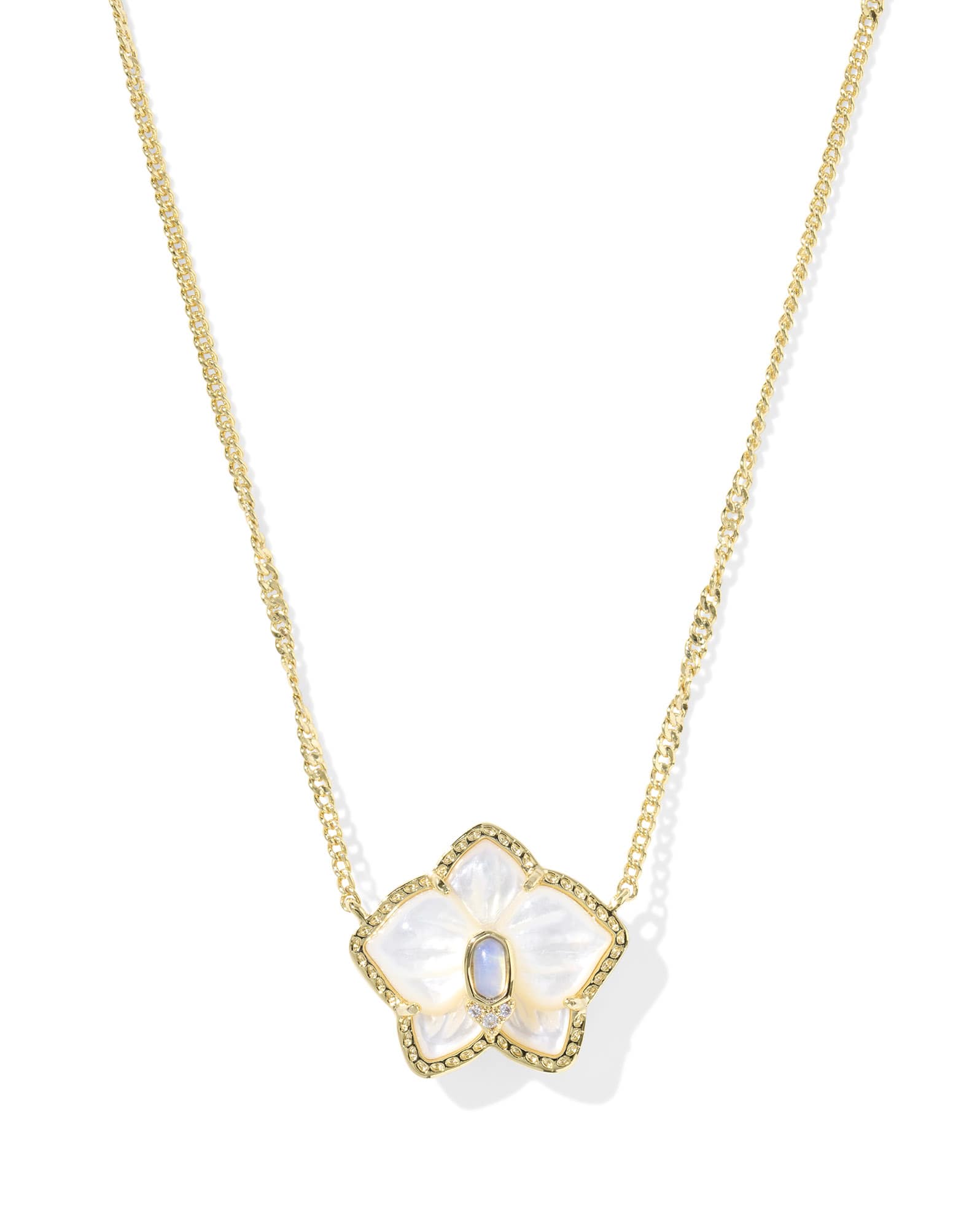 Joelle Orchid Gold Short Pendant Necklace