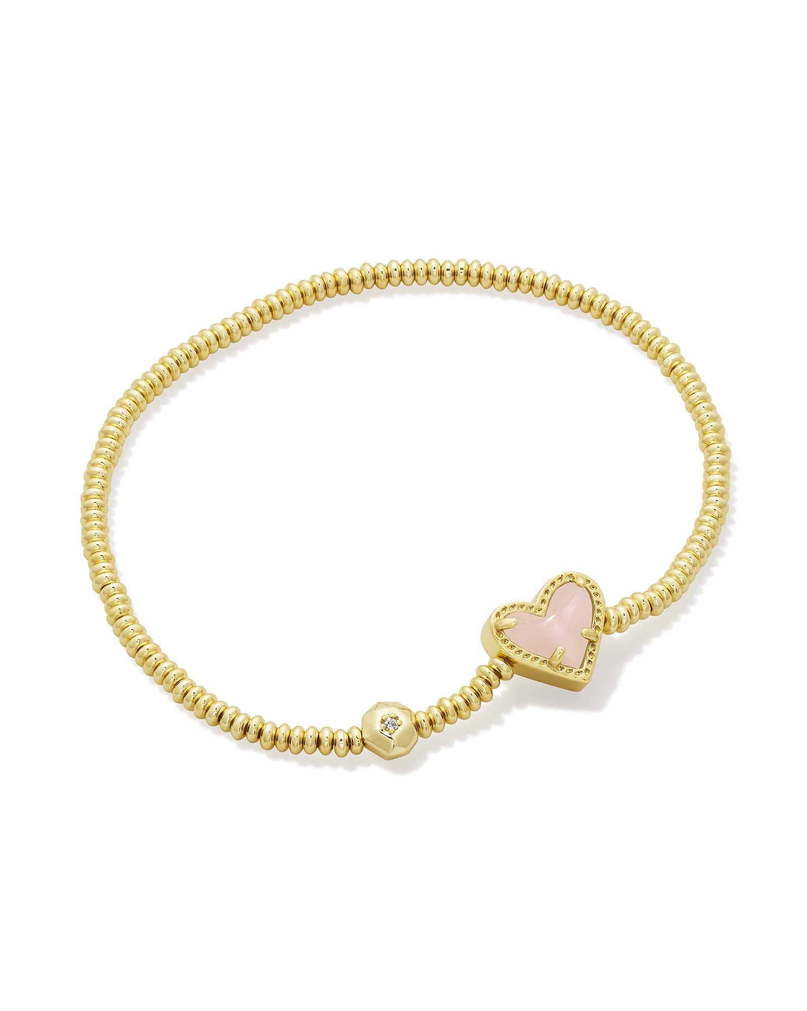Ari Heart Gold Stretch Bracelet in Iridescent Drusy