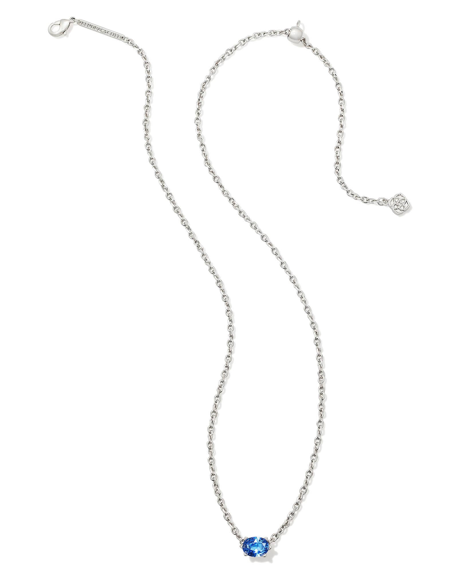 Cailin Silver Pendant Necklace in Blue Violet Crystal