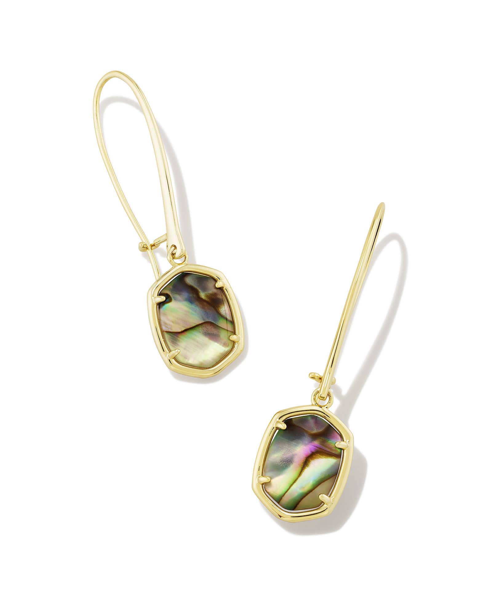 Daphne Gold Wire Drop Earrings in Abalone