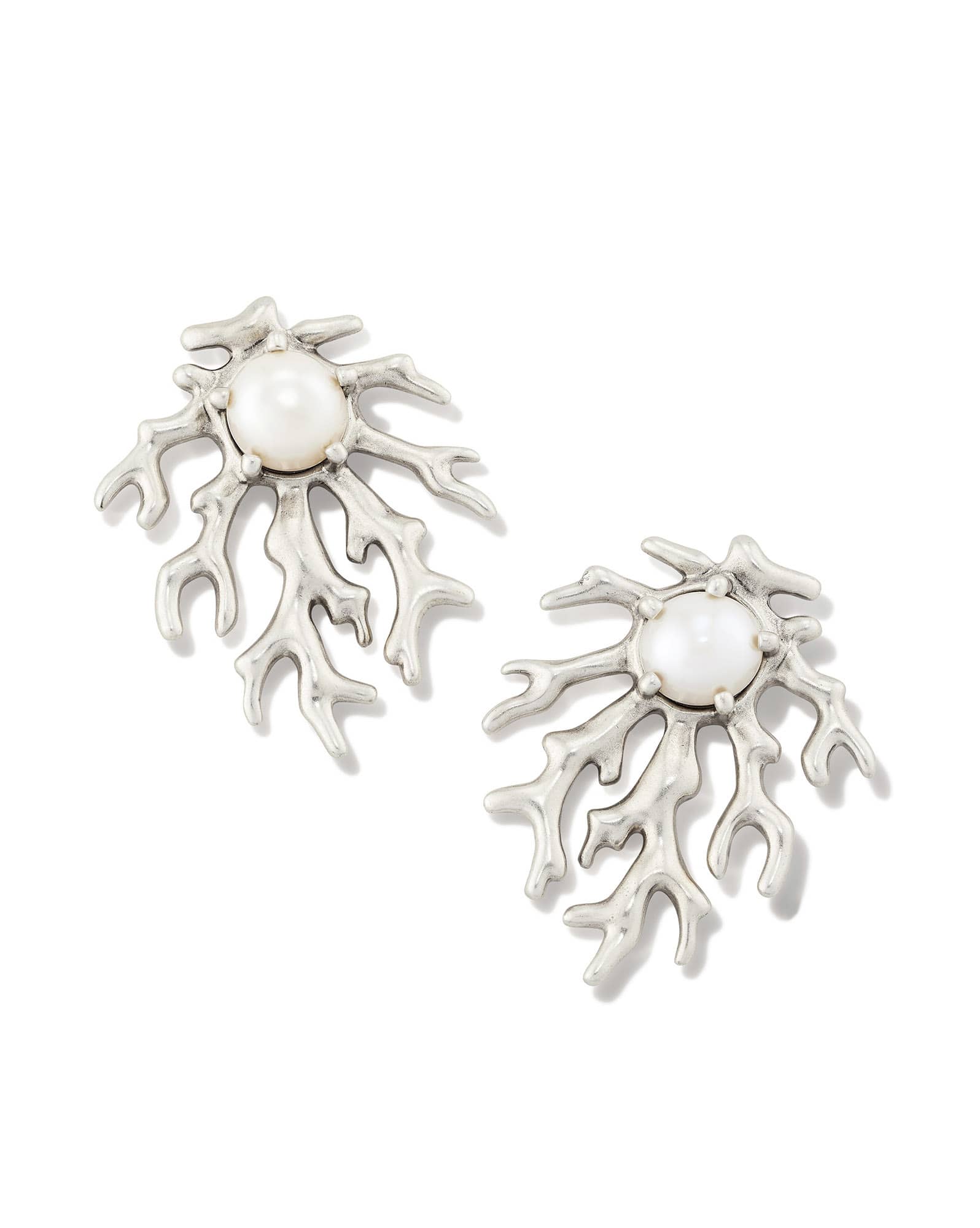 Shea Statement Stud Earrings in Vintage Silver