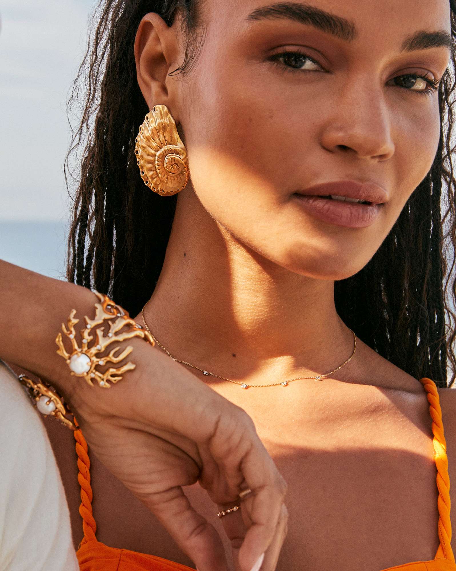 Shea Statement Cuff Bracelet in Vintage Gold