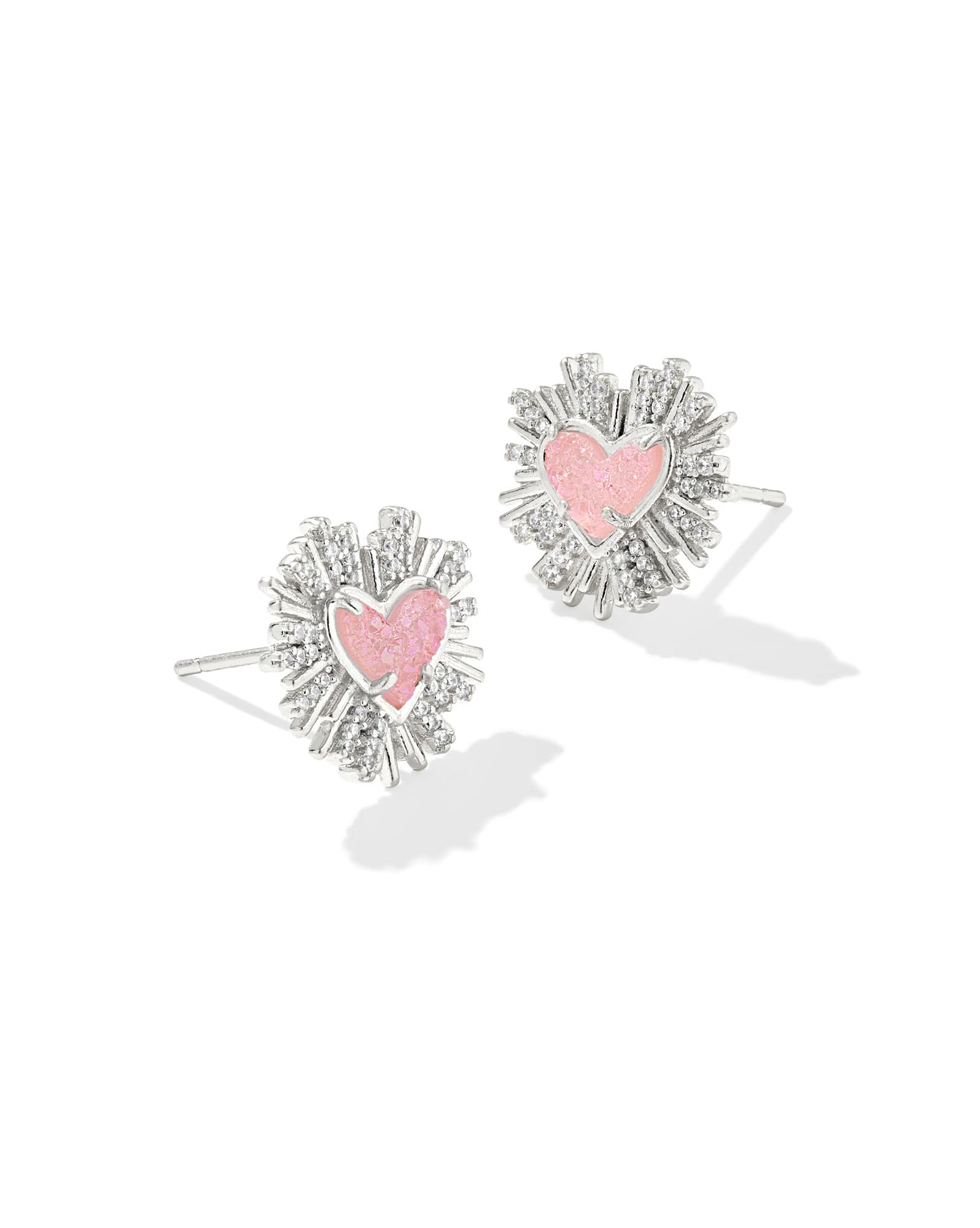 Dolly Parton x Kendra Scott Ari Heart Silver Stud Earrings