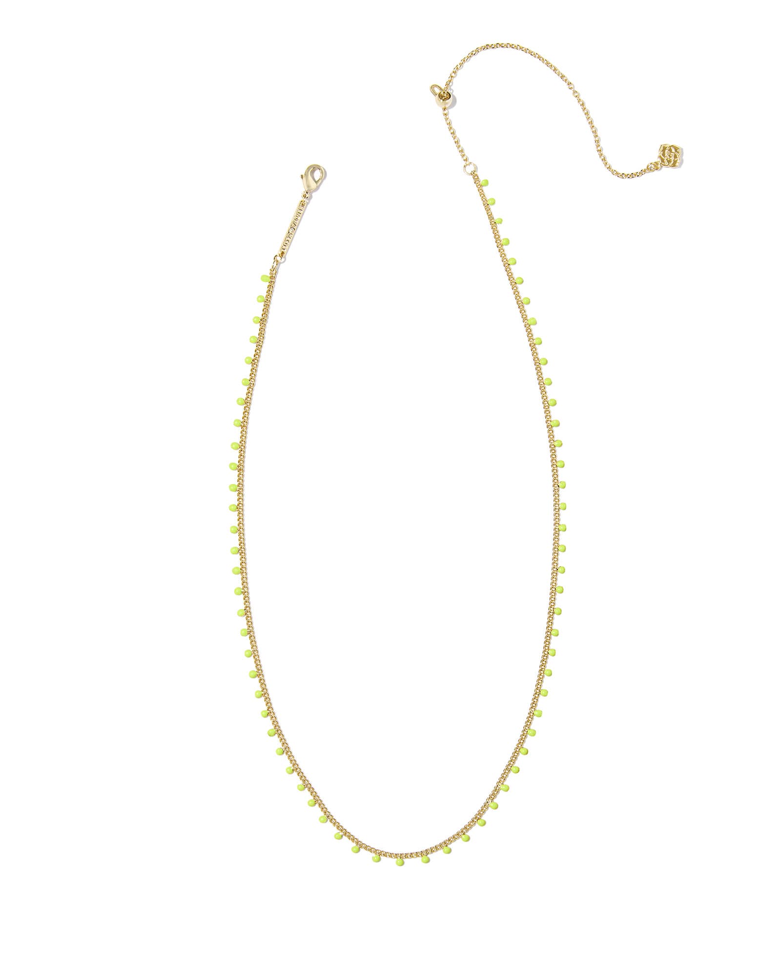 Kelsey Gold Strand Necklace in Chartreuse Enamel