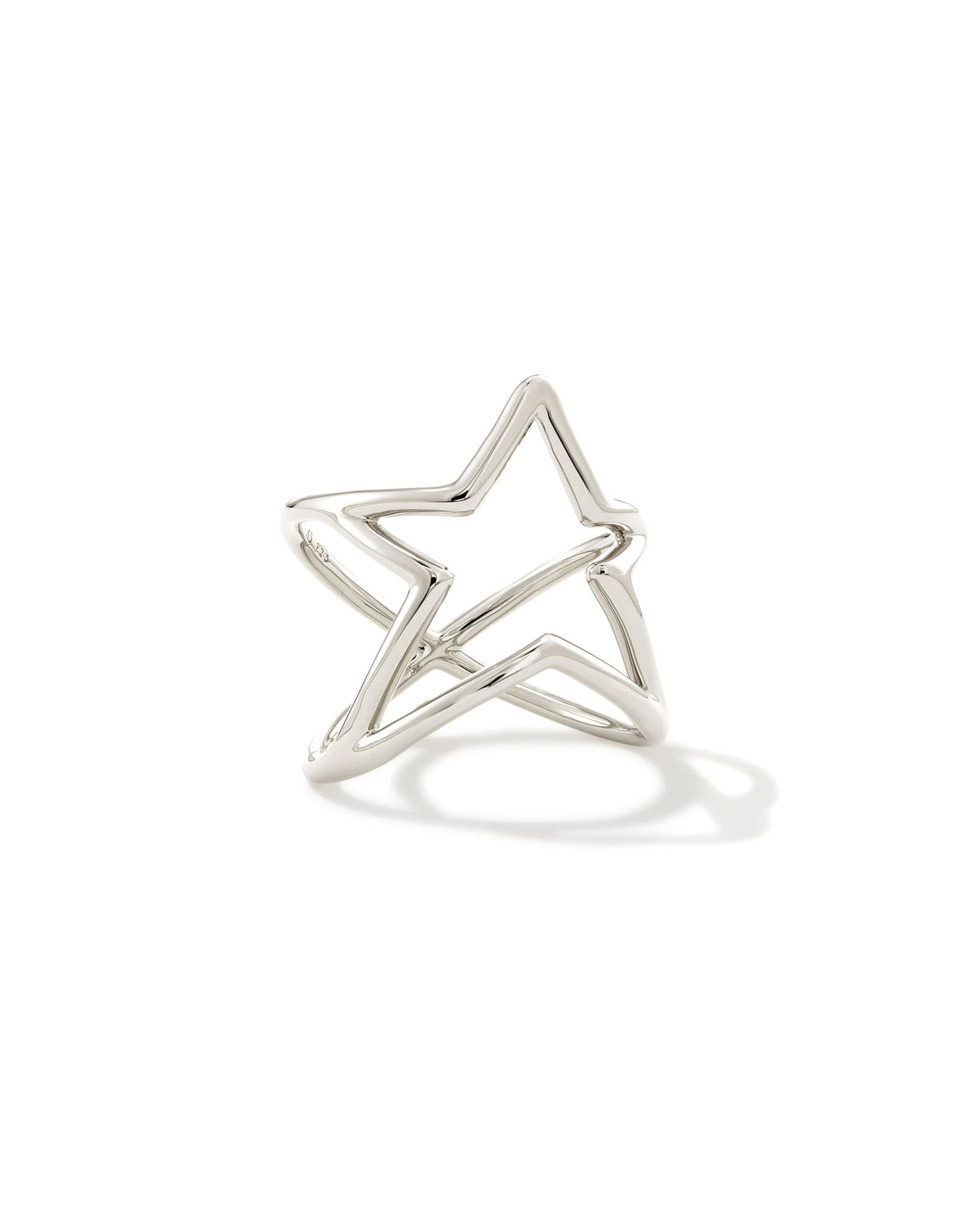 Open Star Statement Ring in Sterling Silver