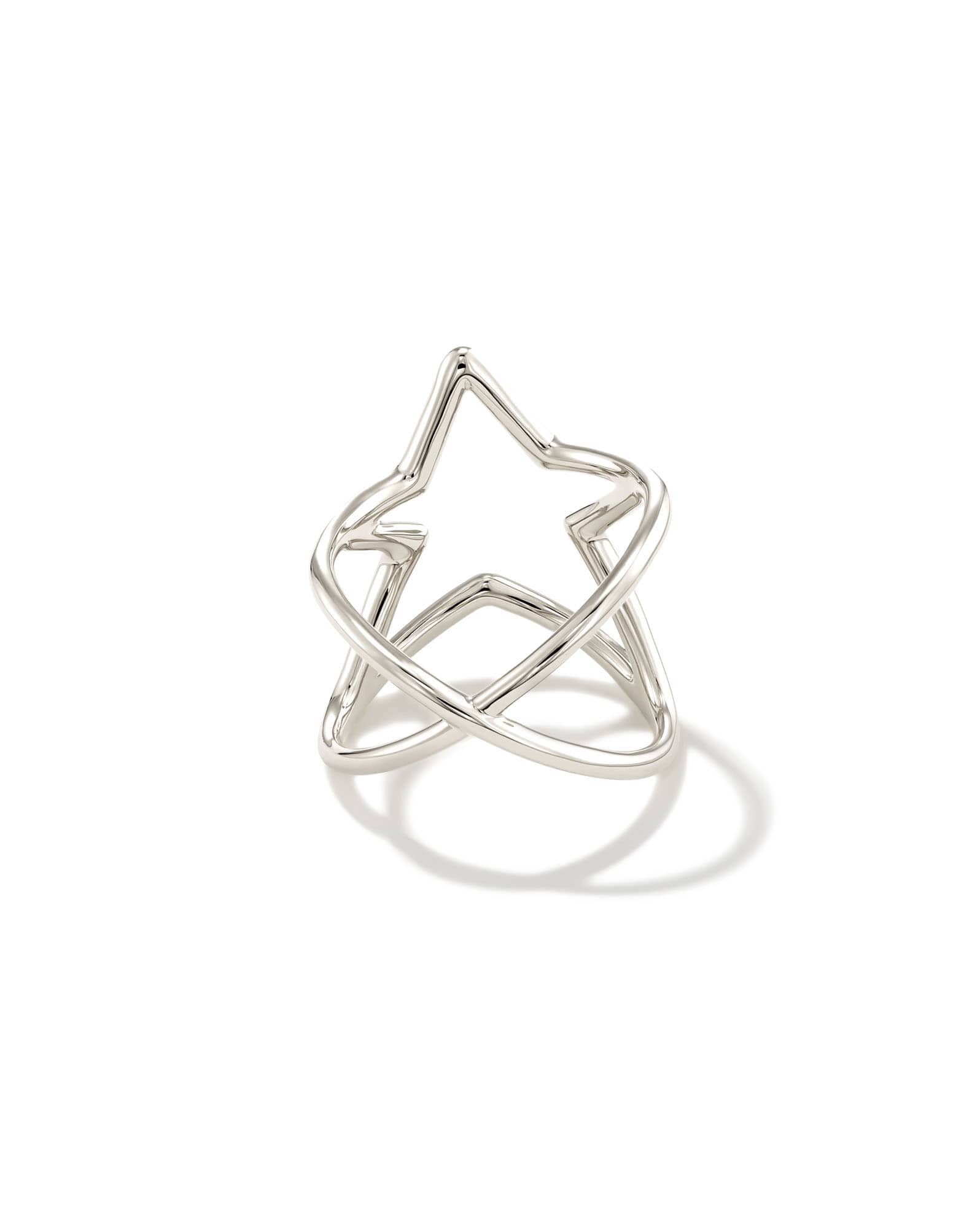 Open Star Statement Ring in Sterling Silver