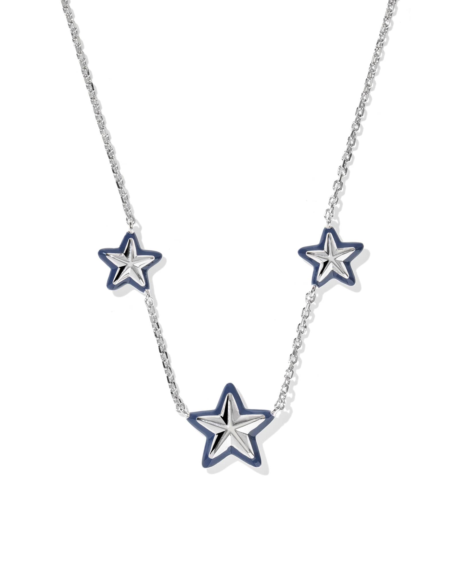 Cassidy Silver Enamel Frame Strand Necklace