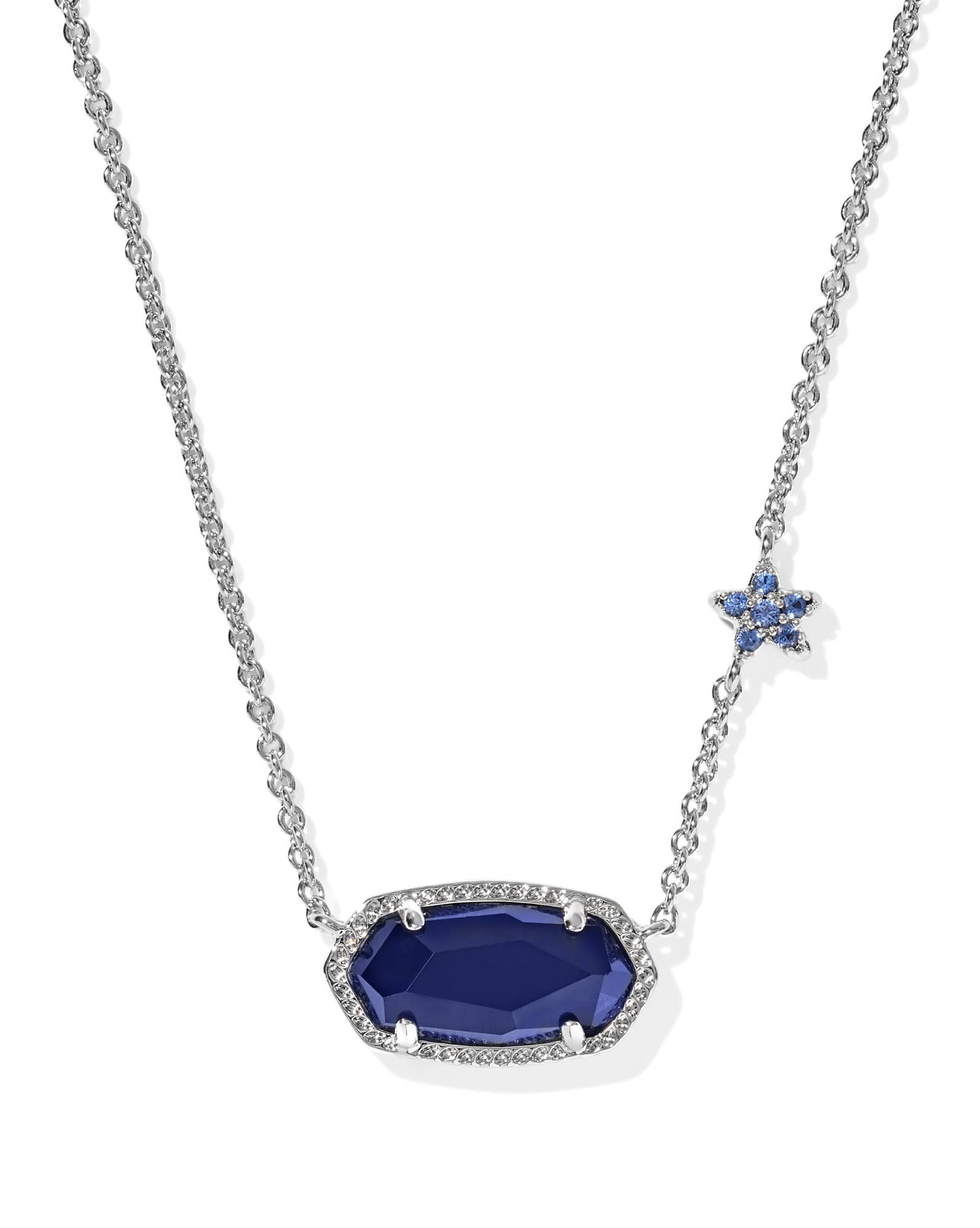 Elisa Silver Pave Star Short Pendant Necklace