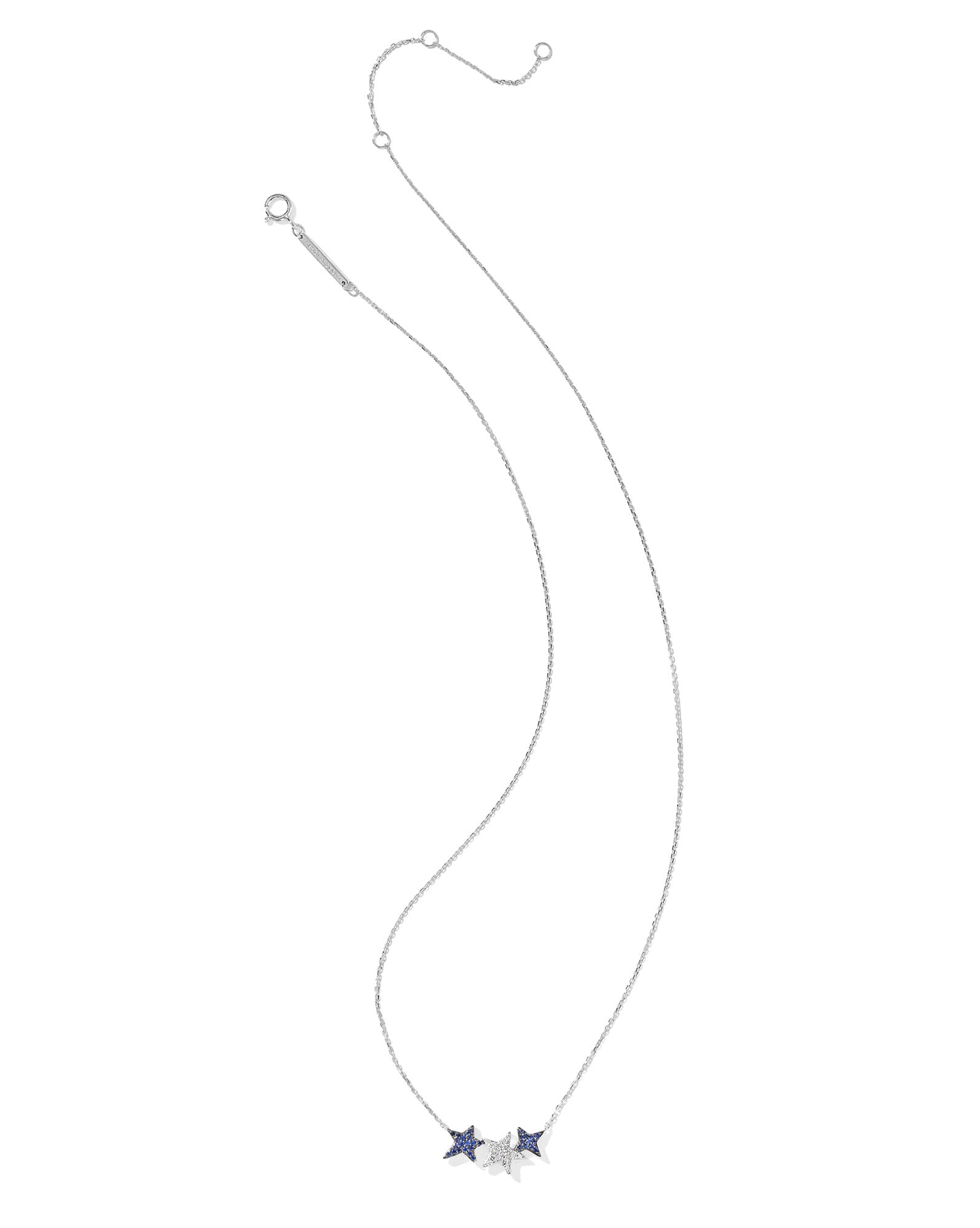 Star Cluster 14k White Gold Pendant Necklace