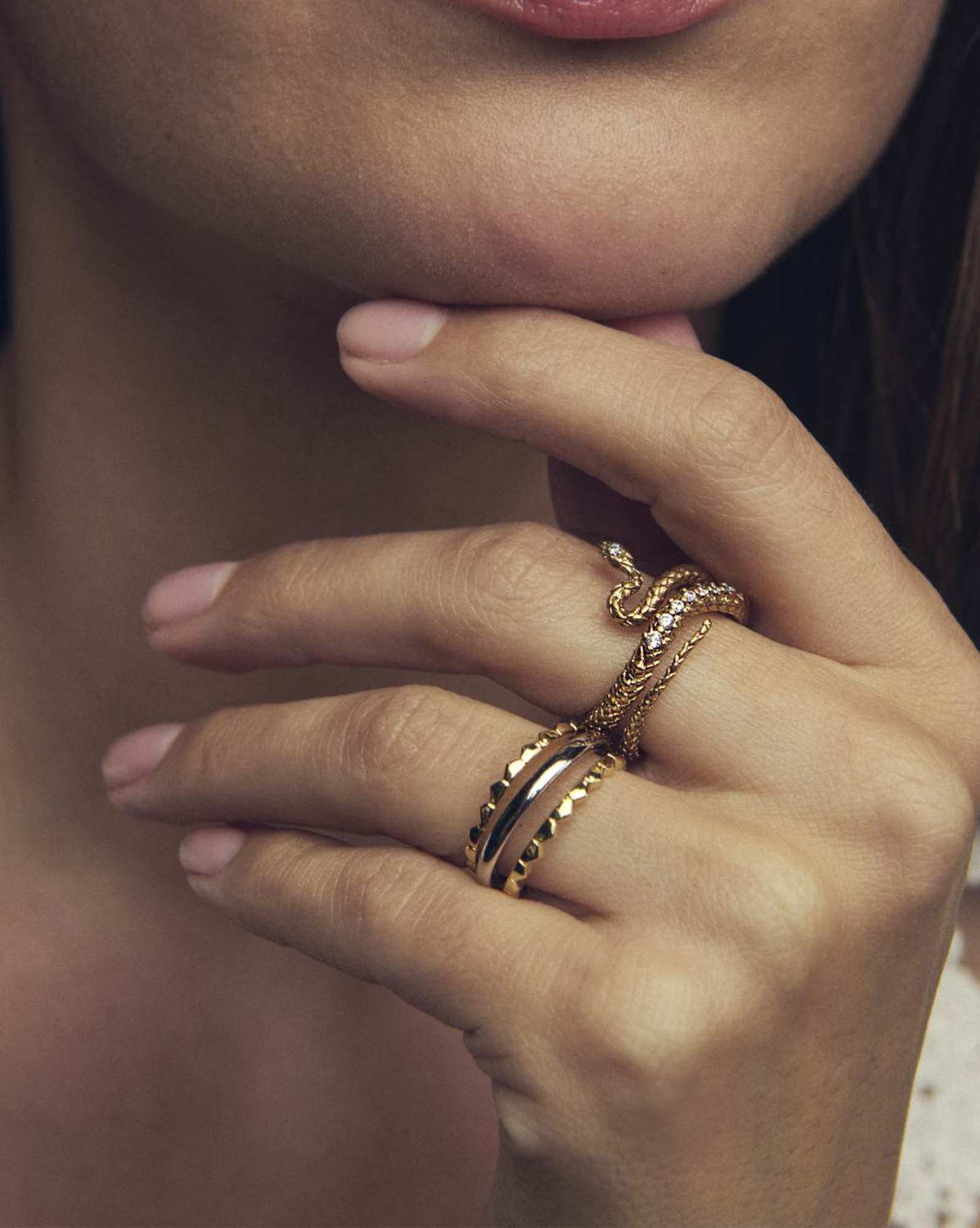 Phoenix Wrap Ring in Vintage Gold