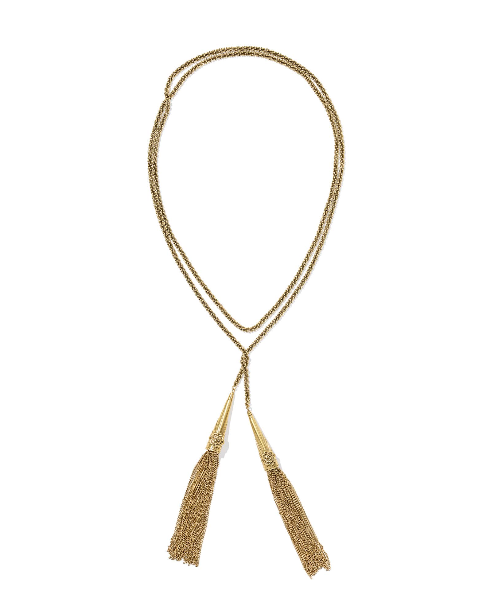 Ansel Rose Vintage Gold Lariat Necklace