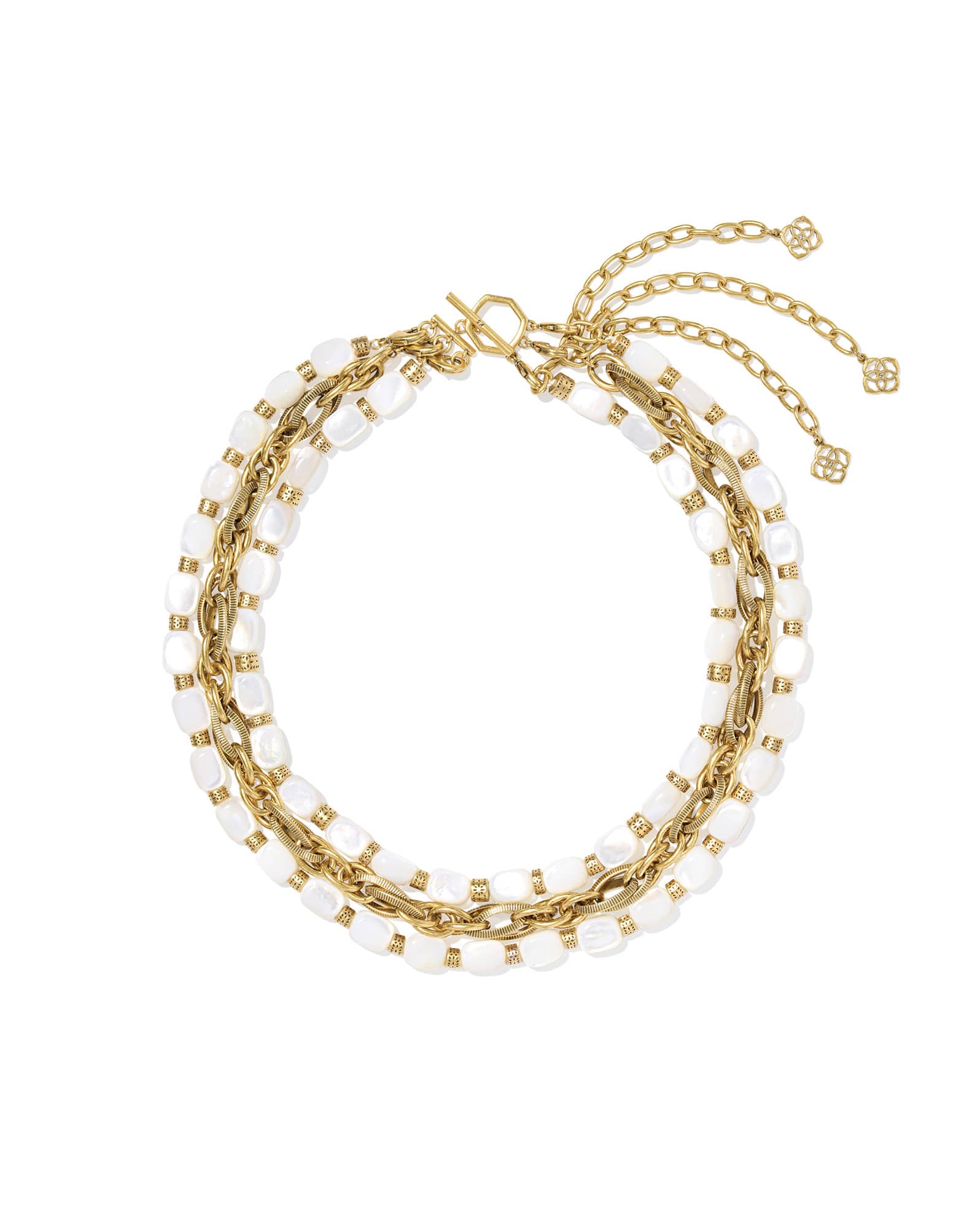 Melinda Vintage Gold Beaded Multi Strand Necklace