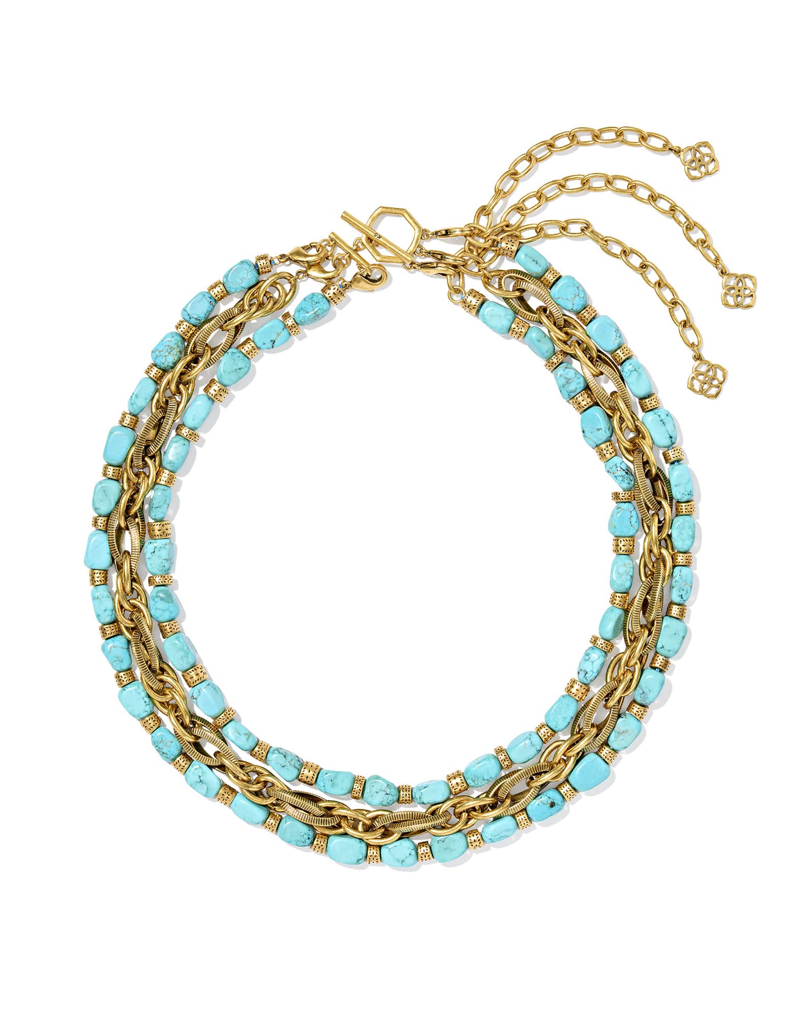 Melinda Vintage Gold Beaded Multi Strand Necklace