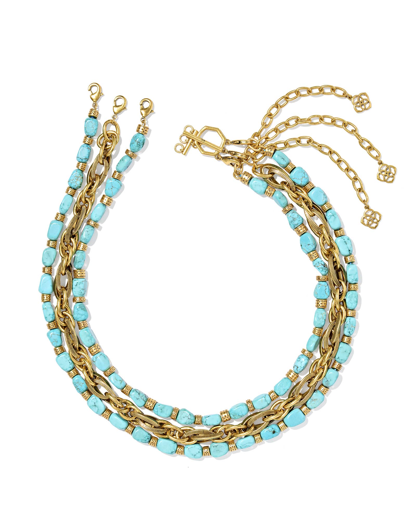 Melinda Vintage Gold Beaded Multi Strand Necklace