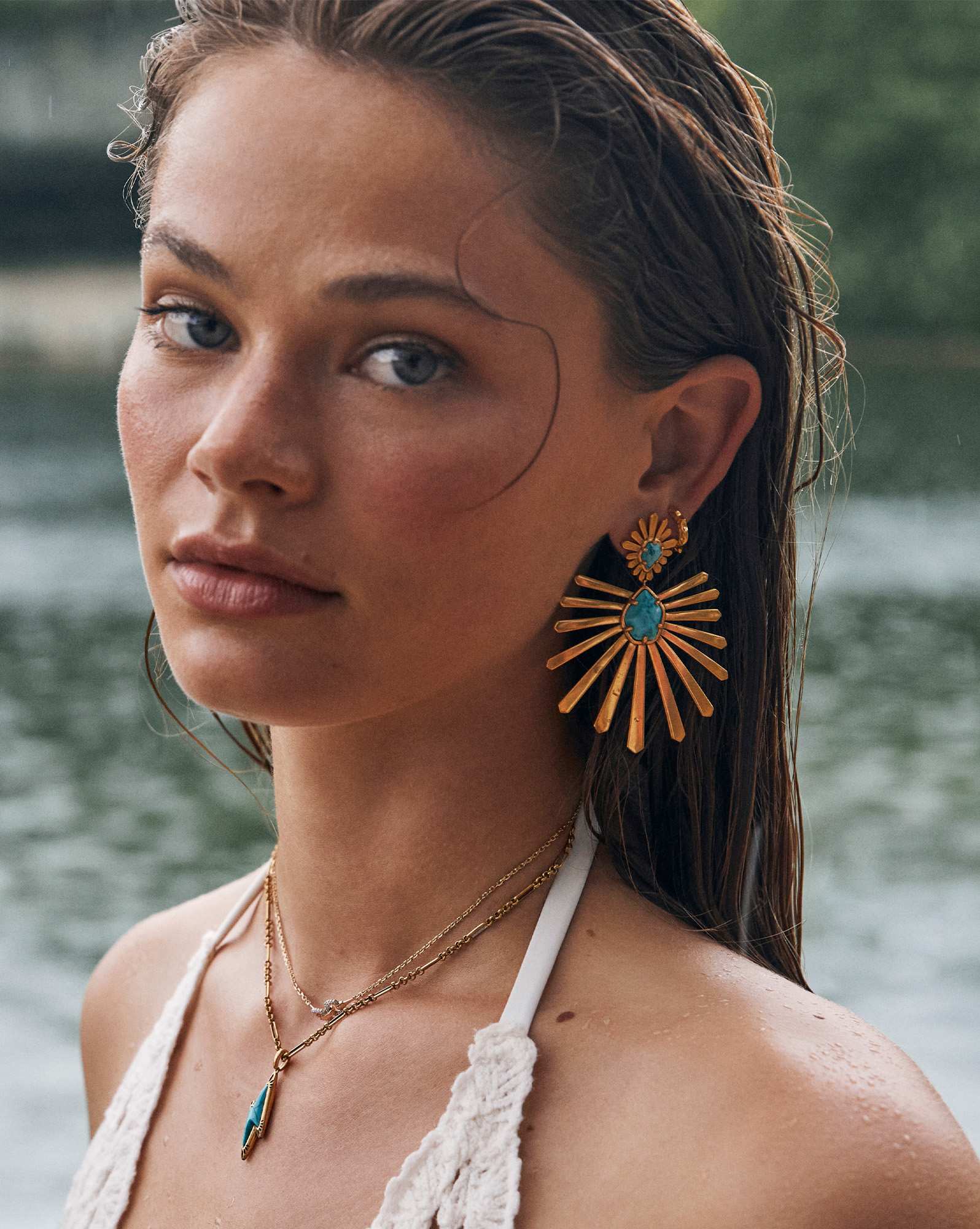 Starla Vintage Gold Statement Earrings