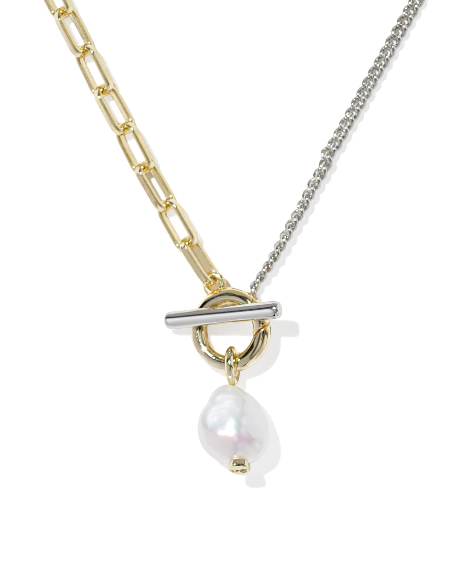 Leighton Mixed Metal Pearl Chain Necklace