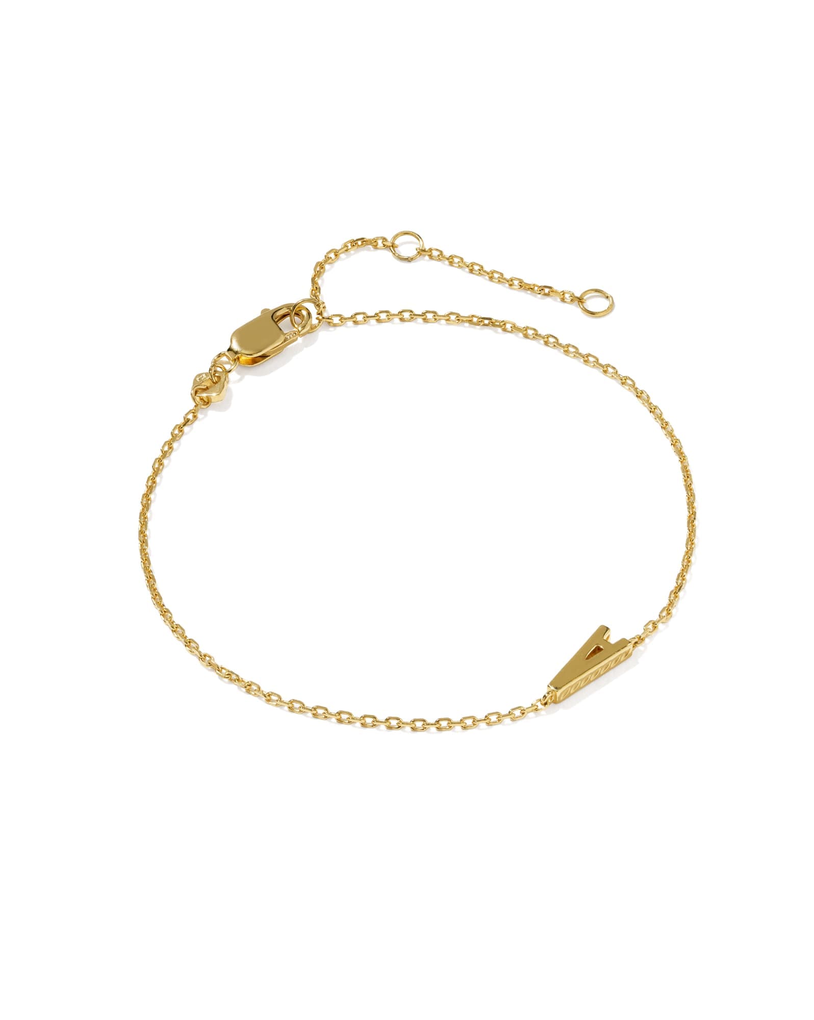 Letter A 18k Gold Vermeil Initial Bracelet