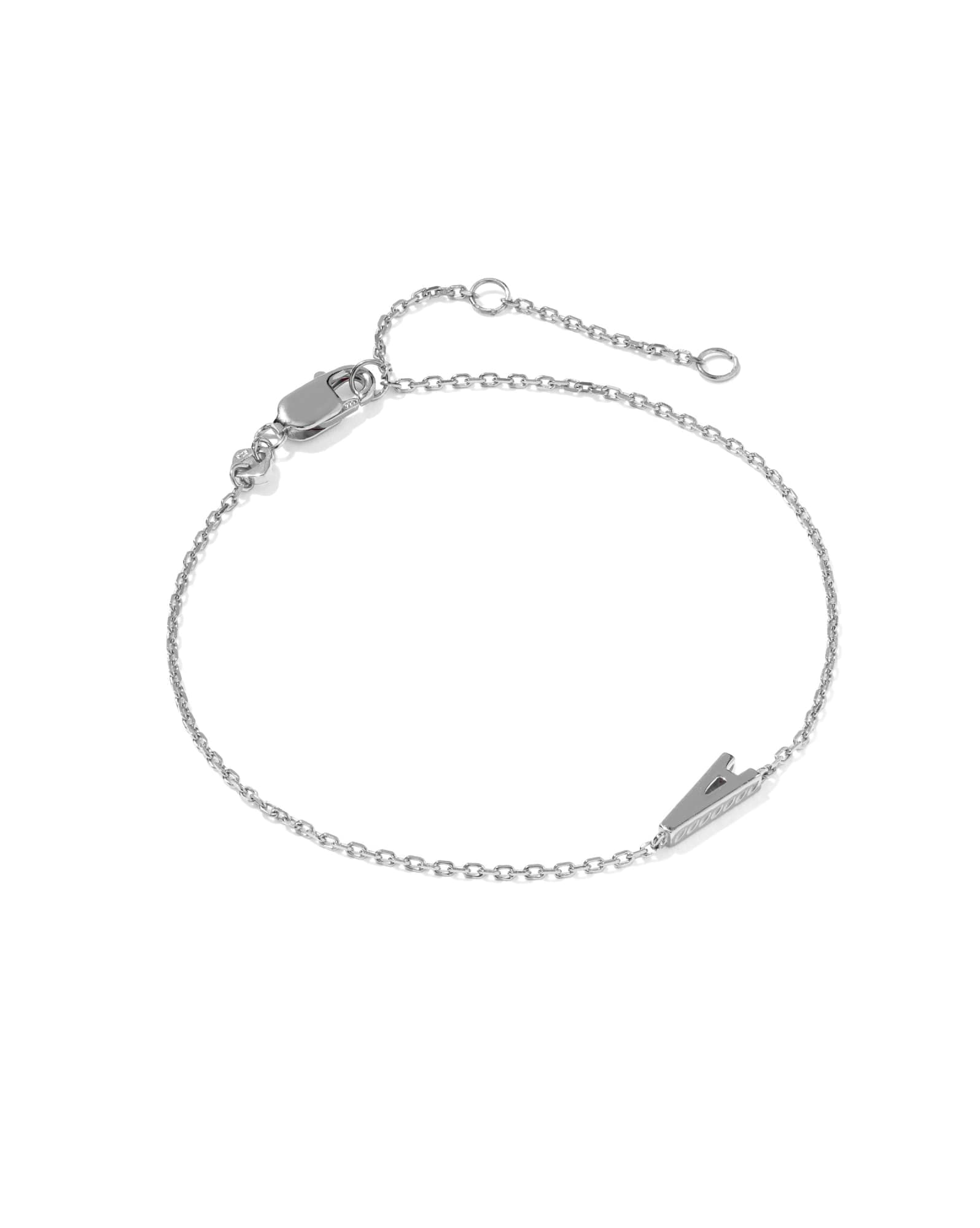 Letter A Sterling Silver Initial Bracelet