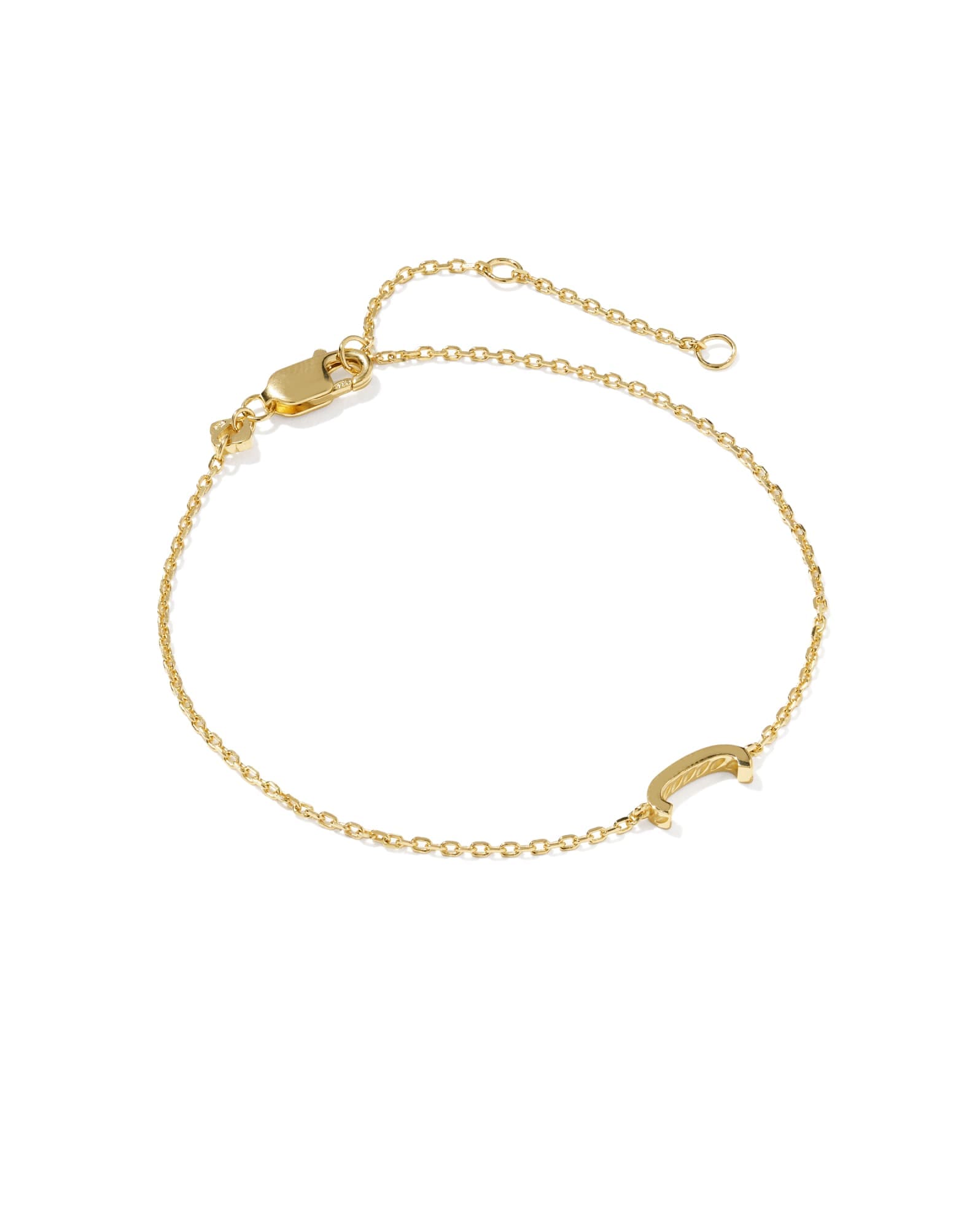 Letter C 18k Gold Vermeil Initial Bracelet