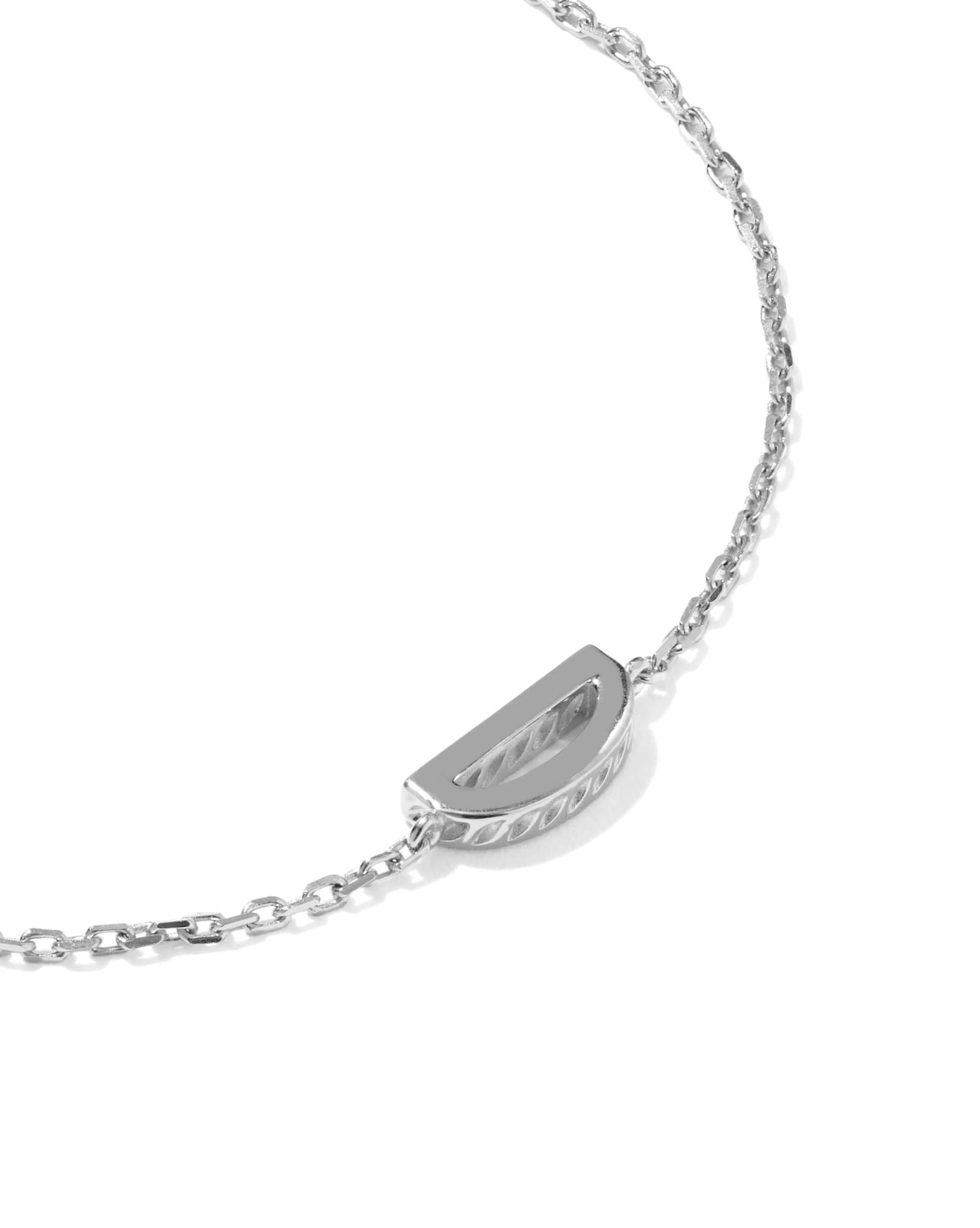 Letter D Sterling Silver Initial Bracelet
