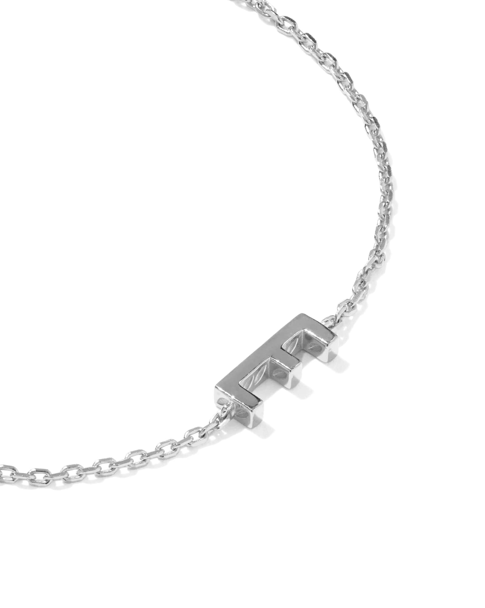 Letter E Sterling Silver Initial Bracelet