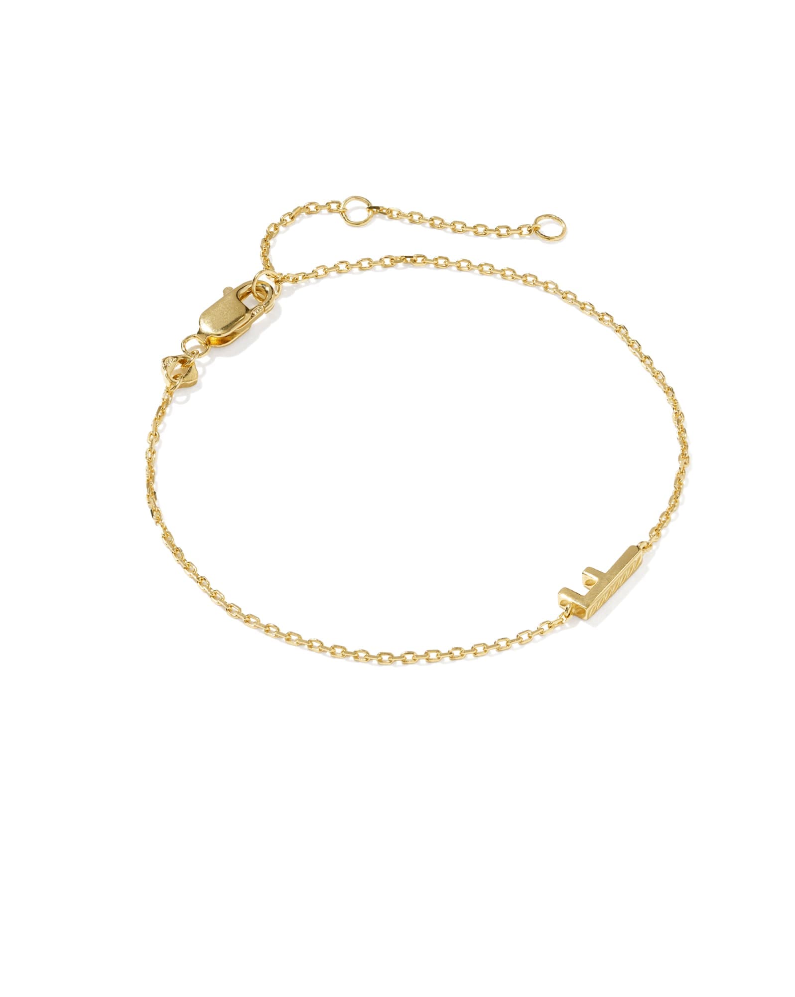 Letter F 18k Gold Vermeil Initial Bracelet