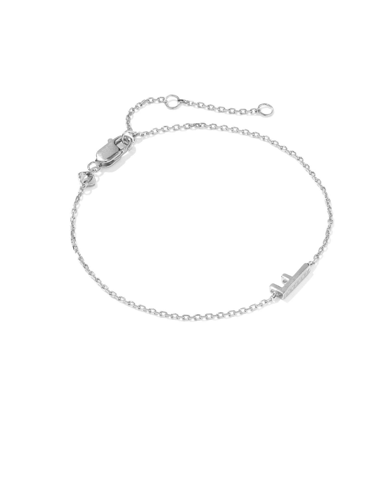Letter F Sterling Silver Initial Bracelet