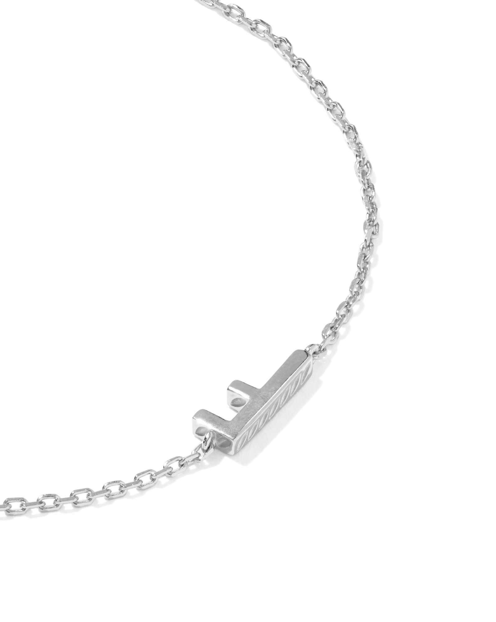 Letter F Sterling Silver Initial Bracelet
