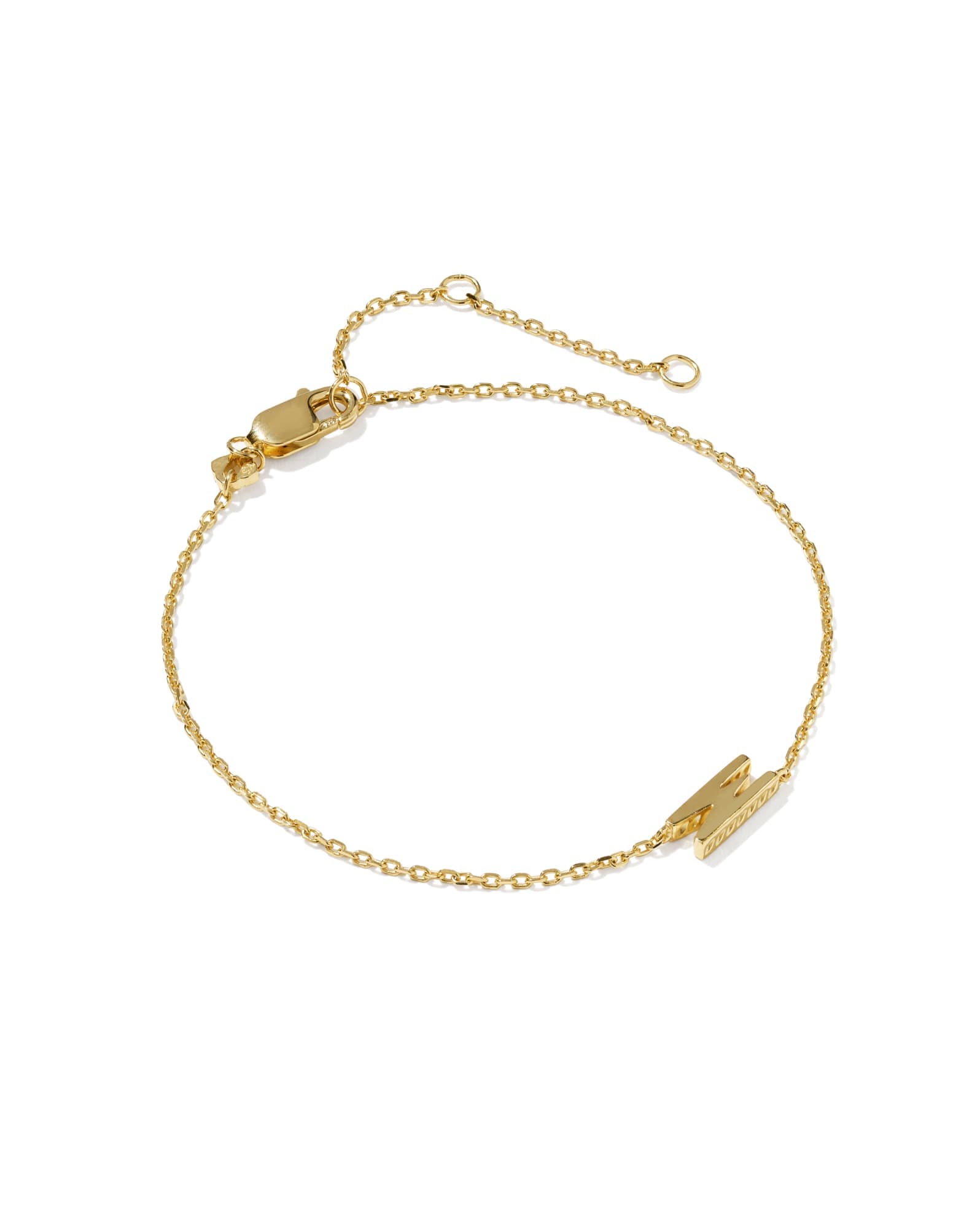 Letter M 18k Gold Vermeil Initial Bracelet