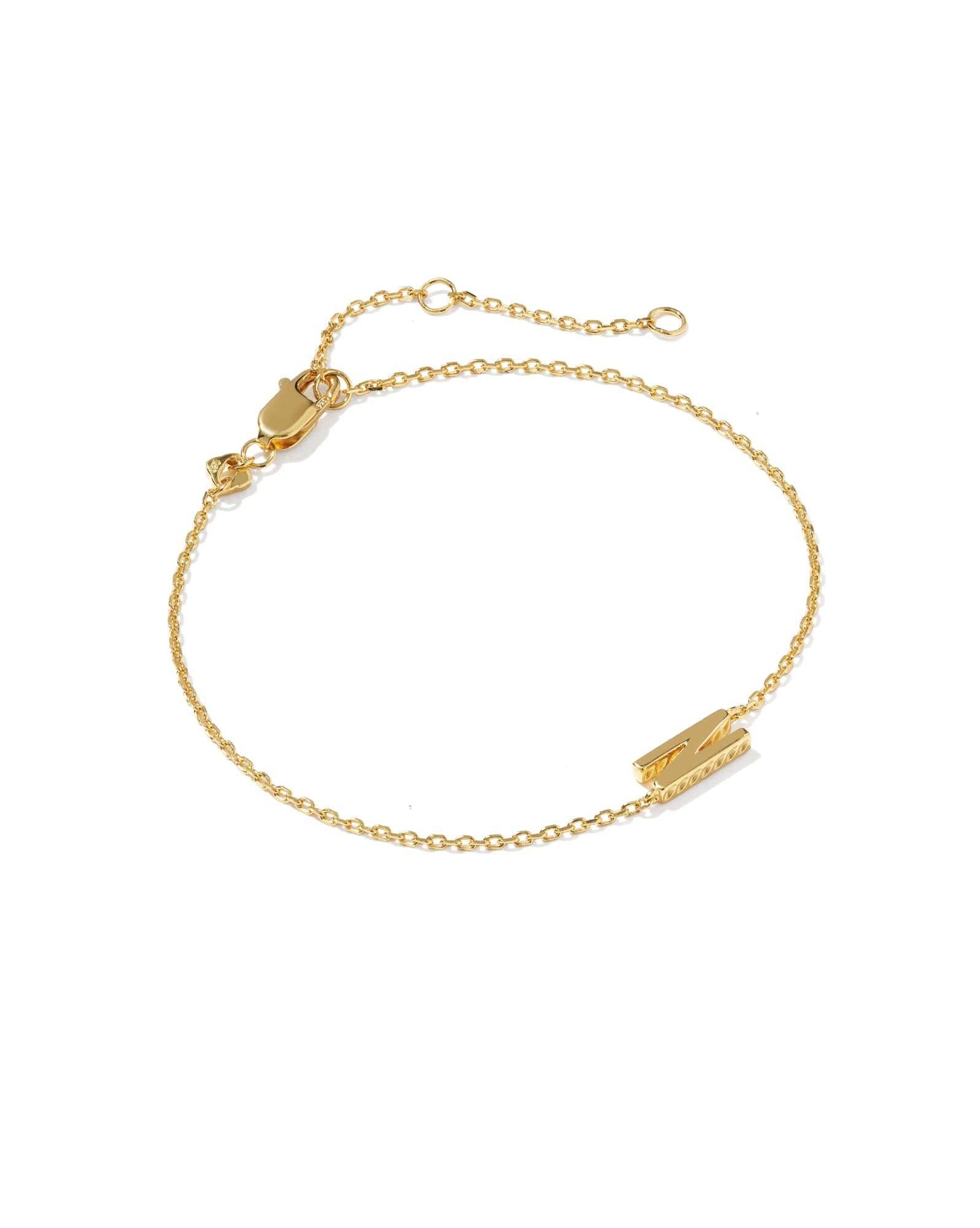 Letter N 18k Gold Vermeil Initial Bracelet
